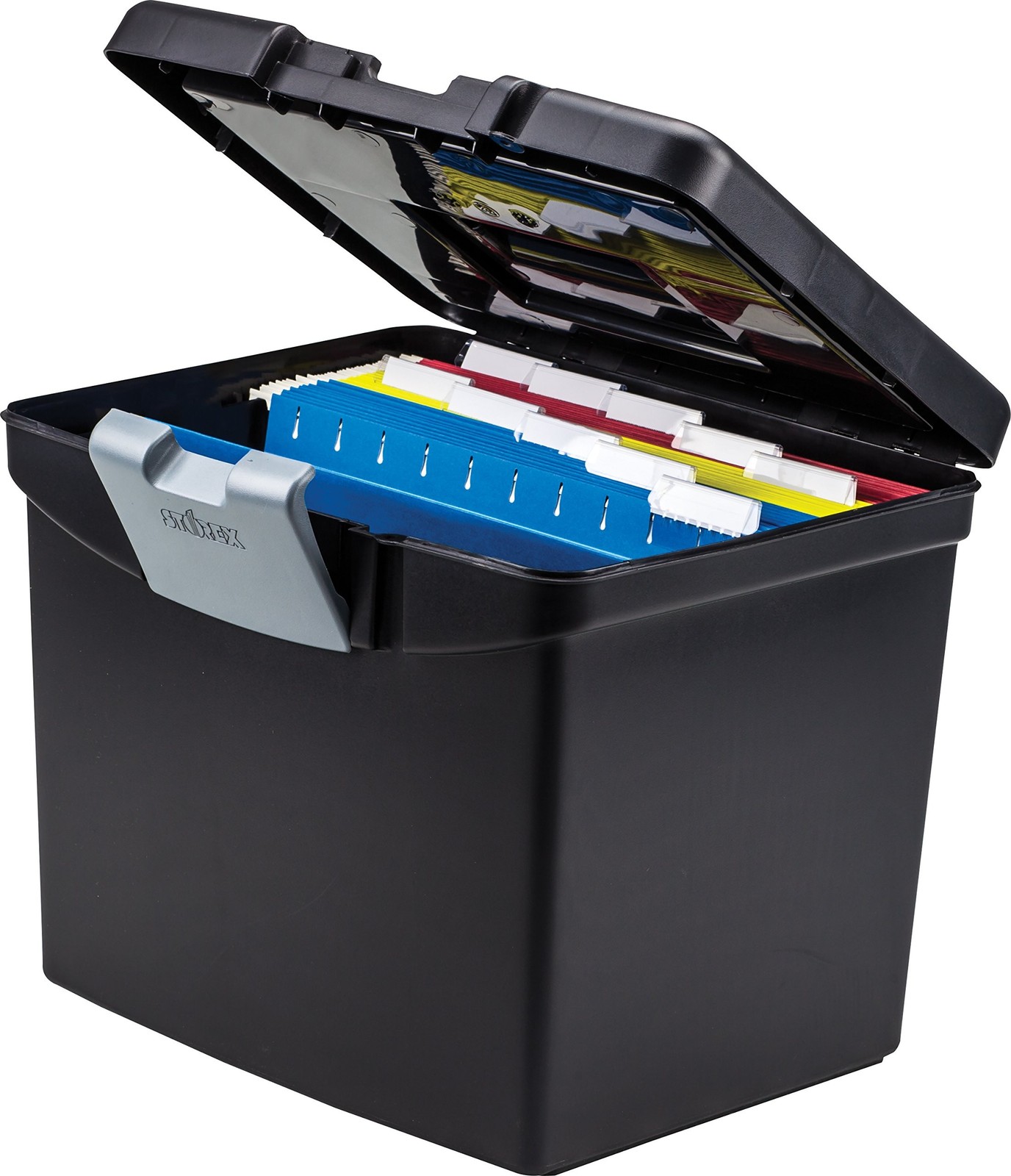Storex 61504F02C File Storage Box XL Lid Black 2-Pack