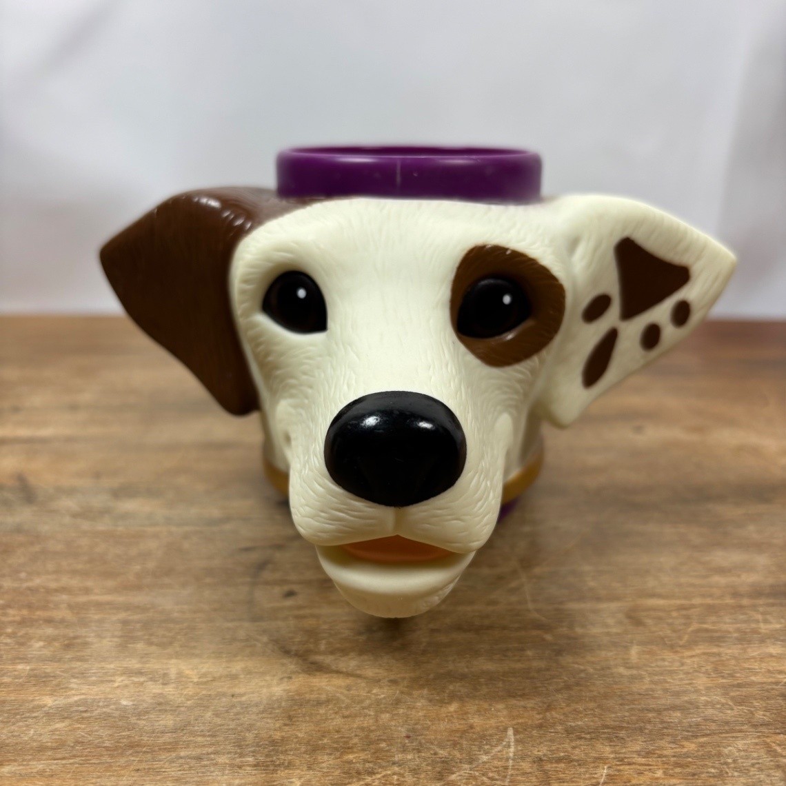 Wishbone PBS Character 3D Figural Dog Head Plastic Coffee Mug 1990s Collectible