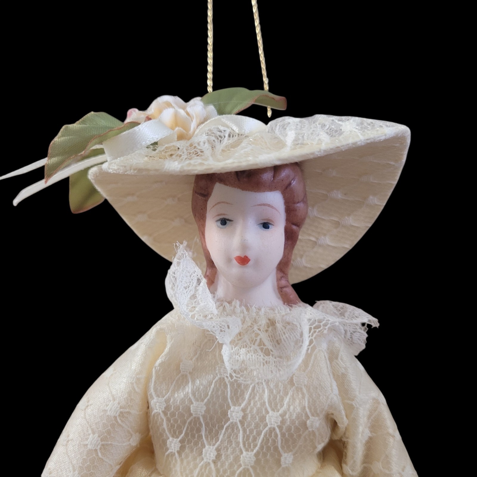 Vintage Victorian Porcelain Doll Ornament Door Wall Hanger 8 inches FREE Ship