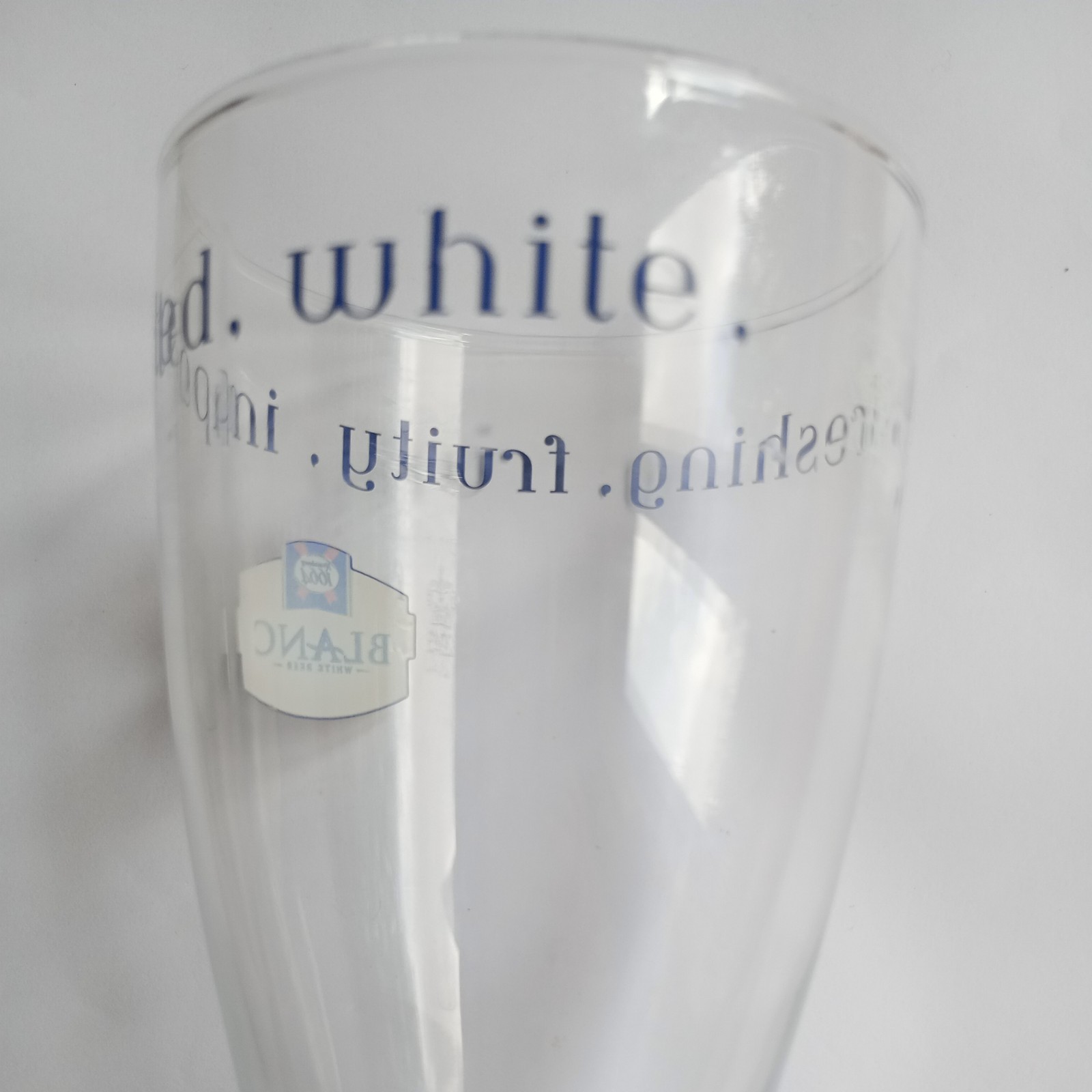 Kronenbourg 1664 Blanc White Beer Pint 2043 Embossed Glass Crown Marked