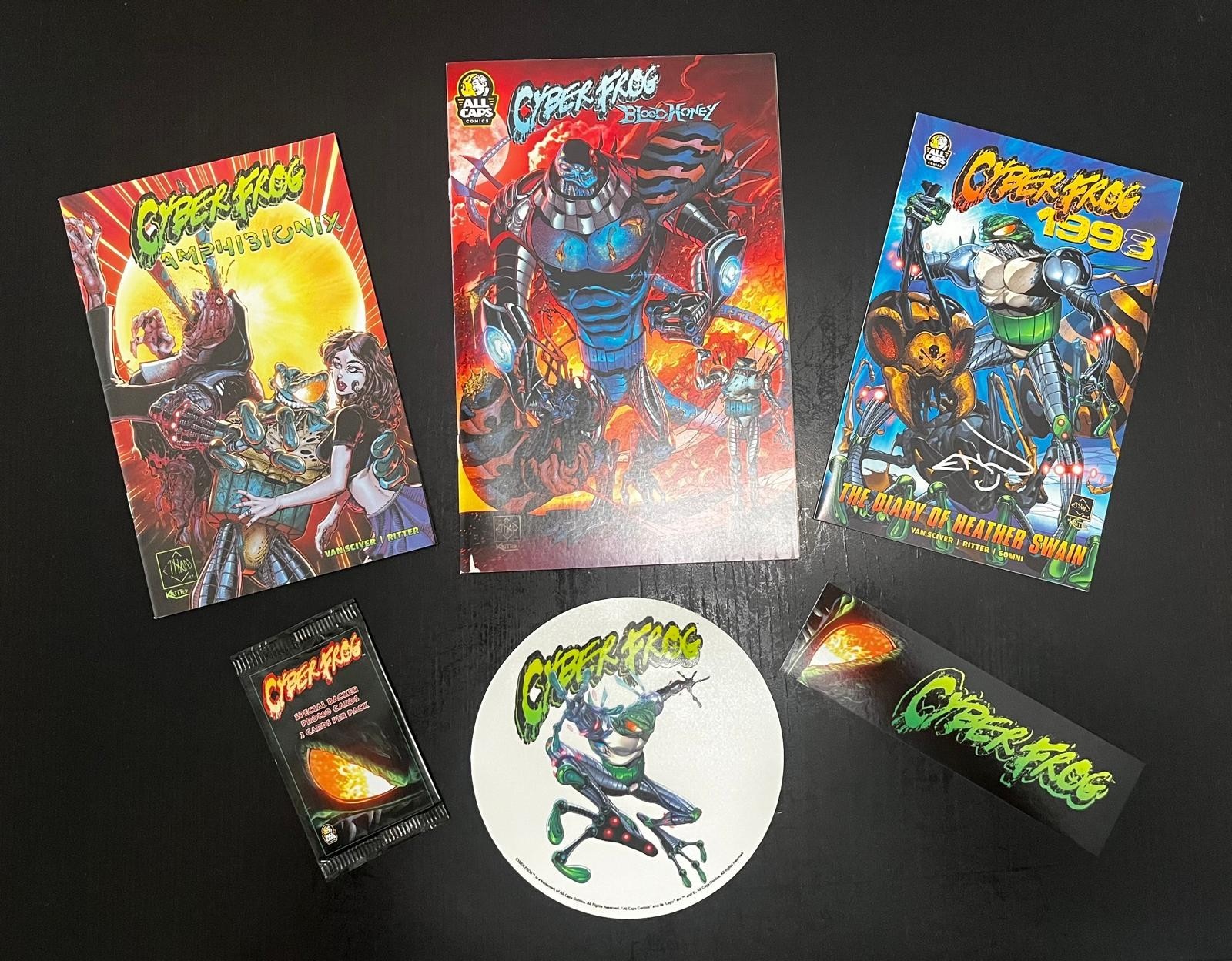 CYBERFROG 1998 Bloodhoney with Promotional Items Set Card Pack Sticker Bookmark