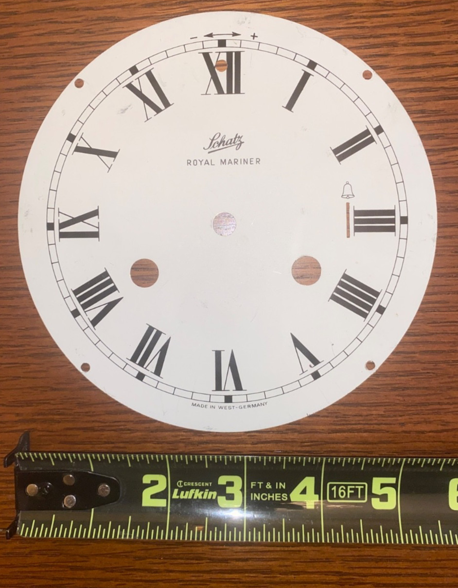 Ships Bell Clock SCHATZ Roman Numeral DIAL ONLY 5 5/8″ dia. Vintage