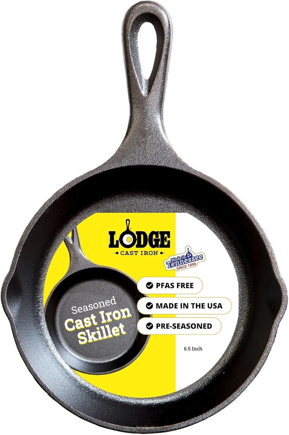 Lodge Skillet Set Pre-Seasoned Cast Iron 3 Pcs Pan Set – 8″, 10.25″ & 12″, Black