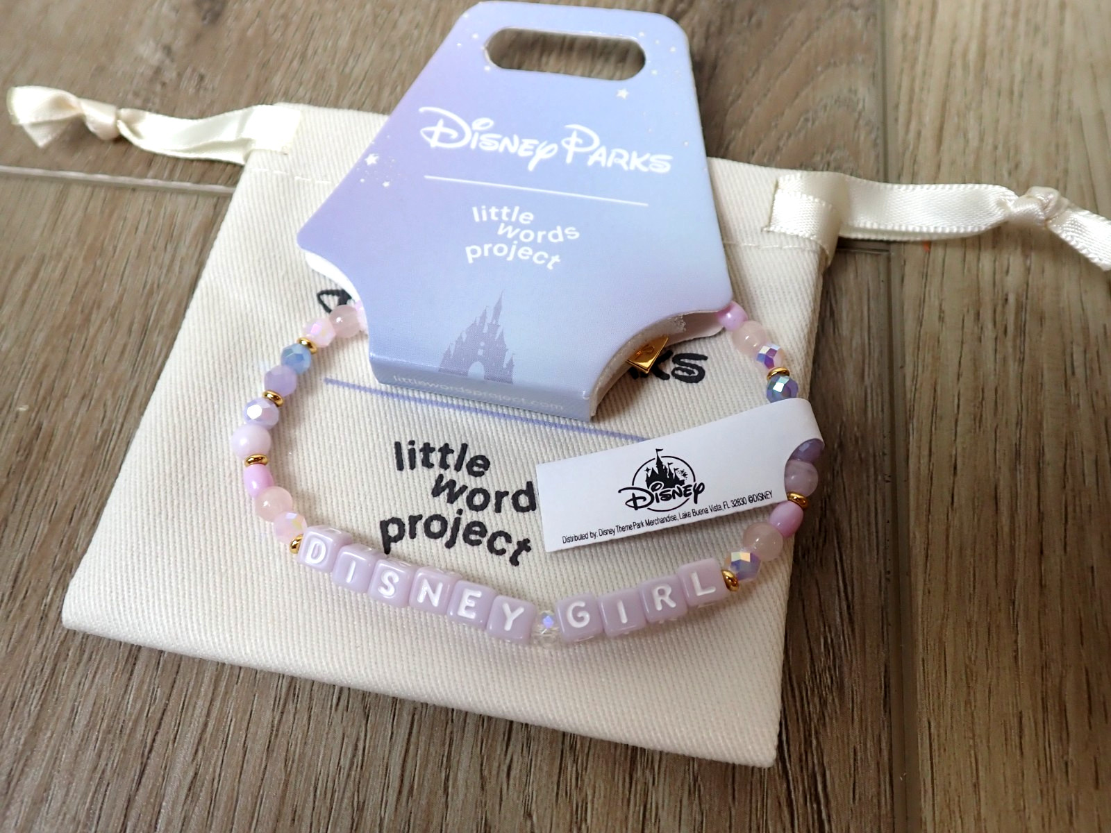 NEW DISNEY GIRL LITTLE WORDS PROJECT GOLD MINNIE BRACELET PARKS PURPLE