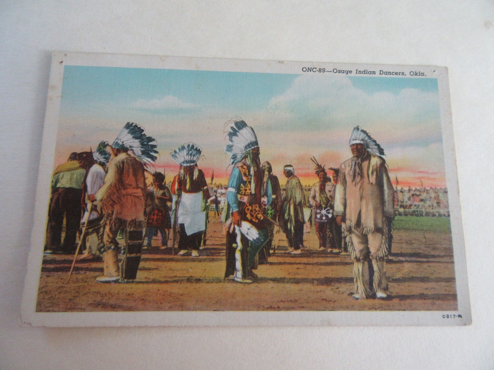 Oklahoma Osage Indian Dancers In Traditional Dress Postcard -Unposted
