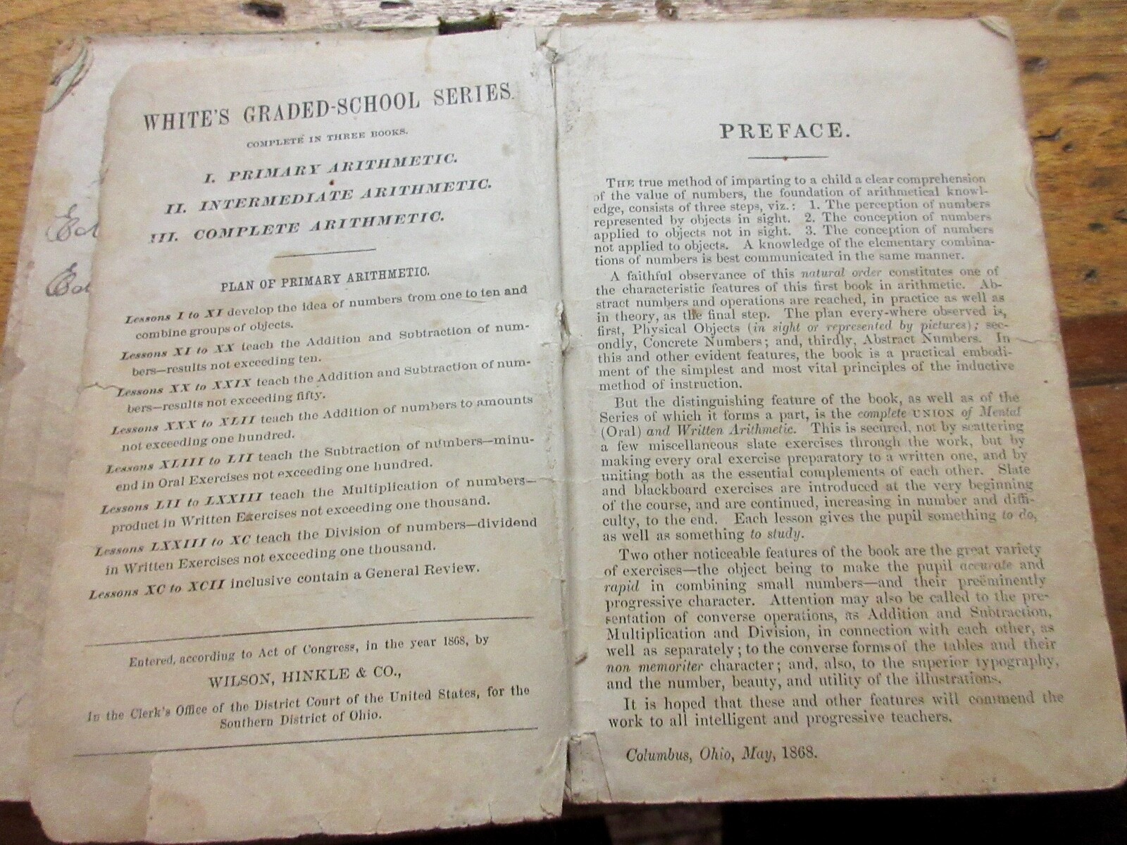 1868 A Primary Arithmetic E.E. White A White’s Graded-School Series~ ILLUSTRATED