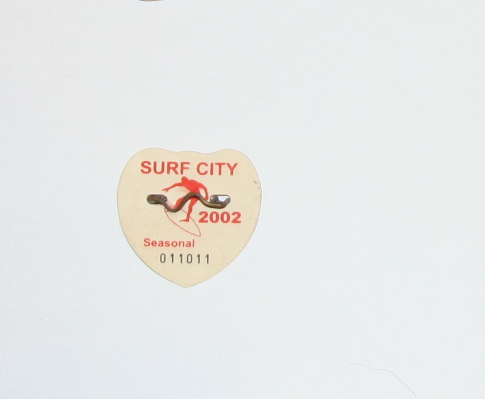 2002 SURF CITY LBI NEW JERSEY SEASONAL BEACH BADGE / TAG WITH PIN