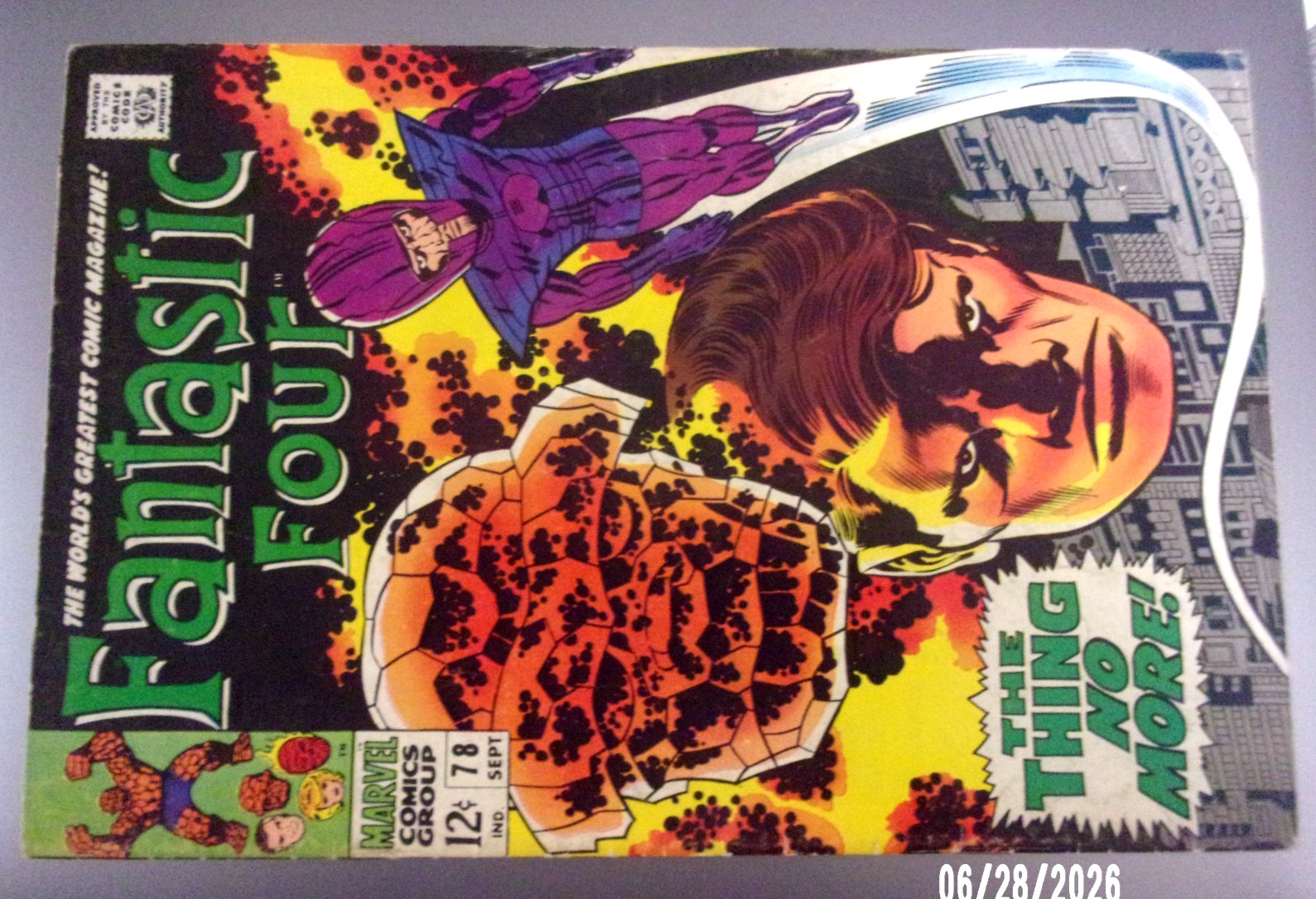 FANTASTIC FOUR #78 1968 SOLID VG WIZARD IS BACK AND THE THING NO MORE?