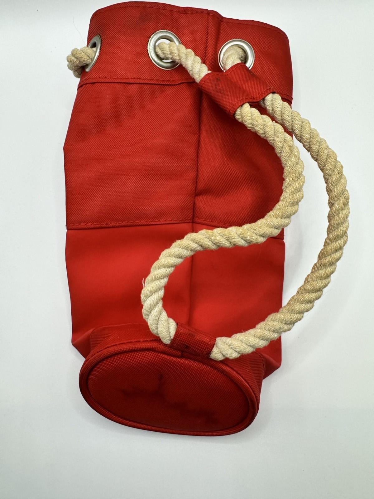 Vintage Mount Gay Rum Barbados Eclipse Red Canvas Rope Handle Bottle Bag Tote