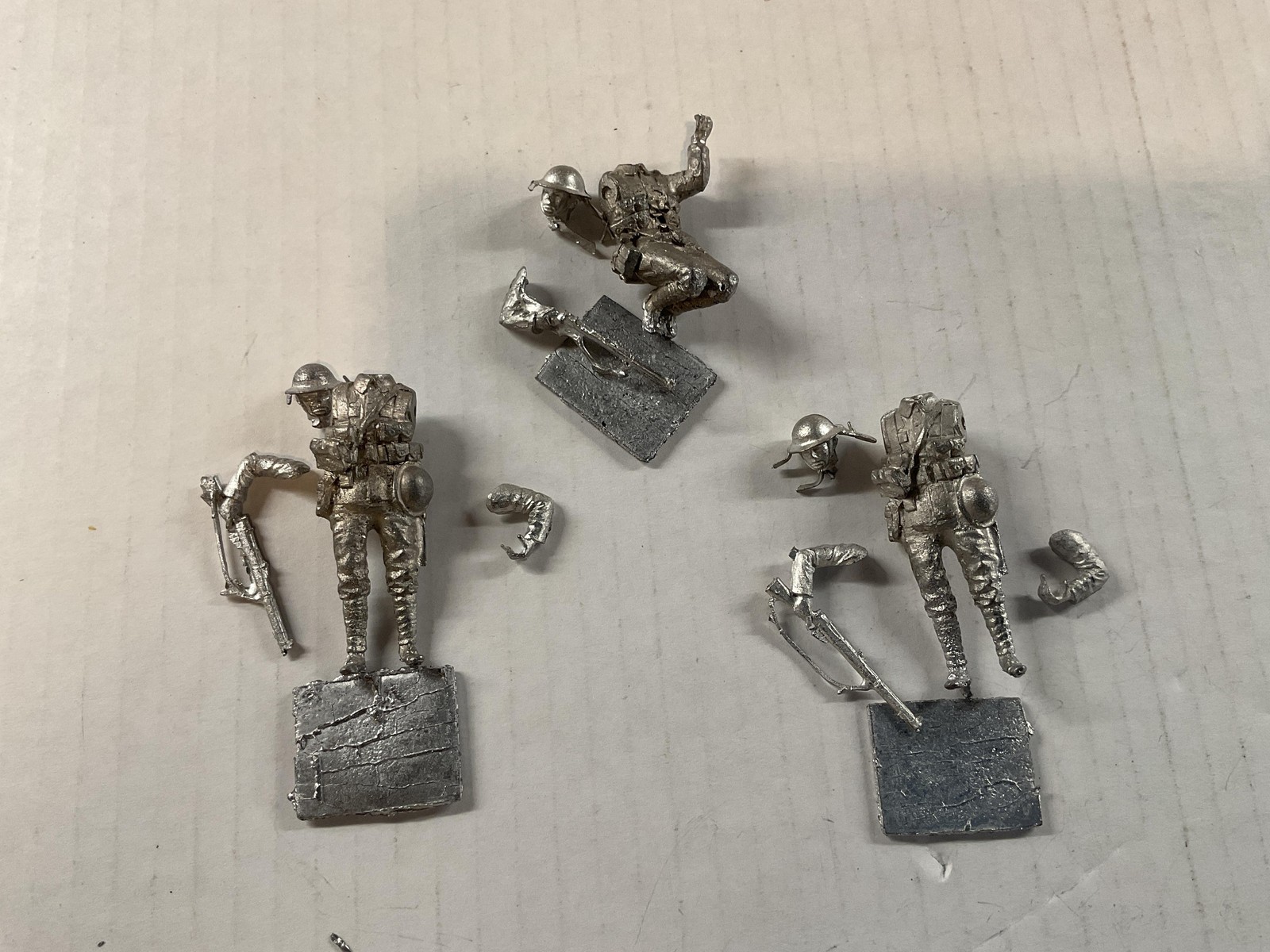 54mm WW2 British Soldiers Doughboys Pewter Infantry Figurine Miniatures Lot 3