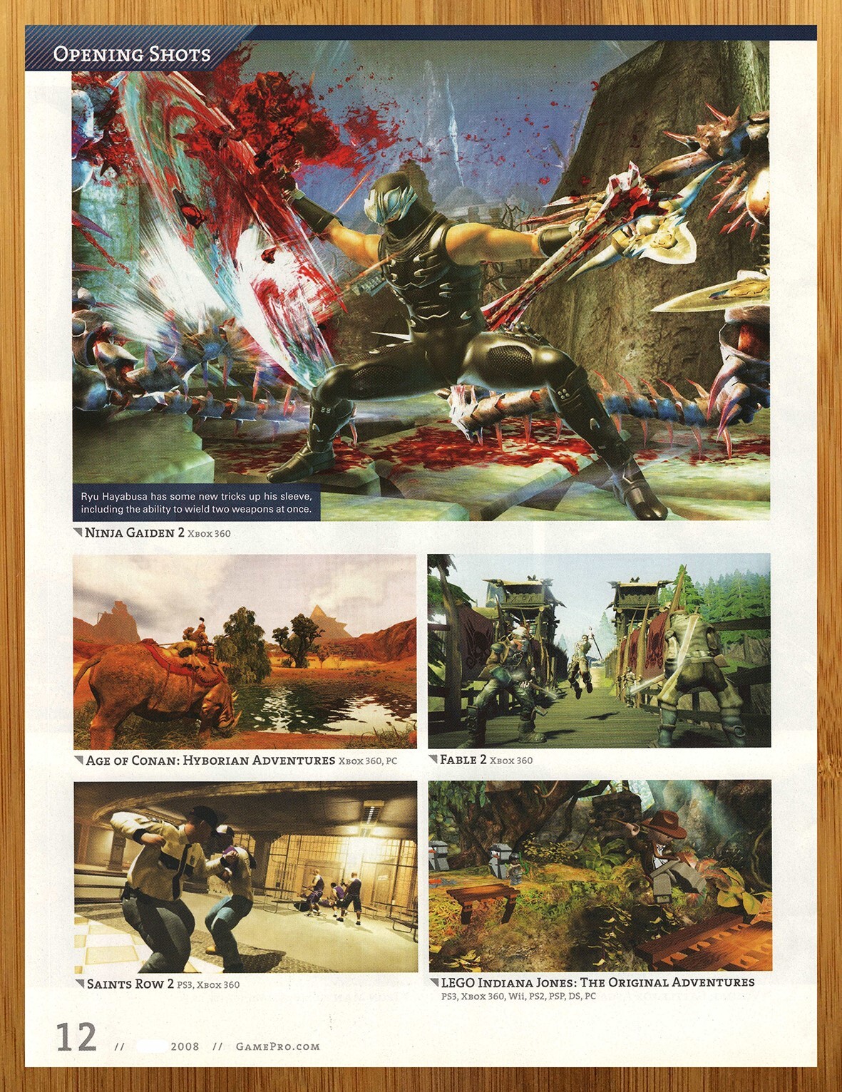 2008 Ninja Gaiden II/Fable 2/Saints Row 2 Xbox 360 PS3 Print Ad/Poster Game Art