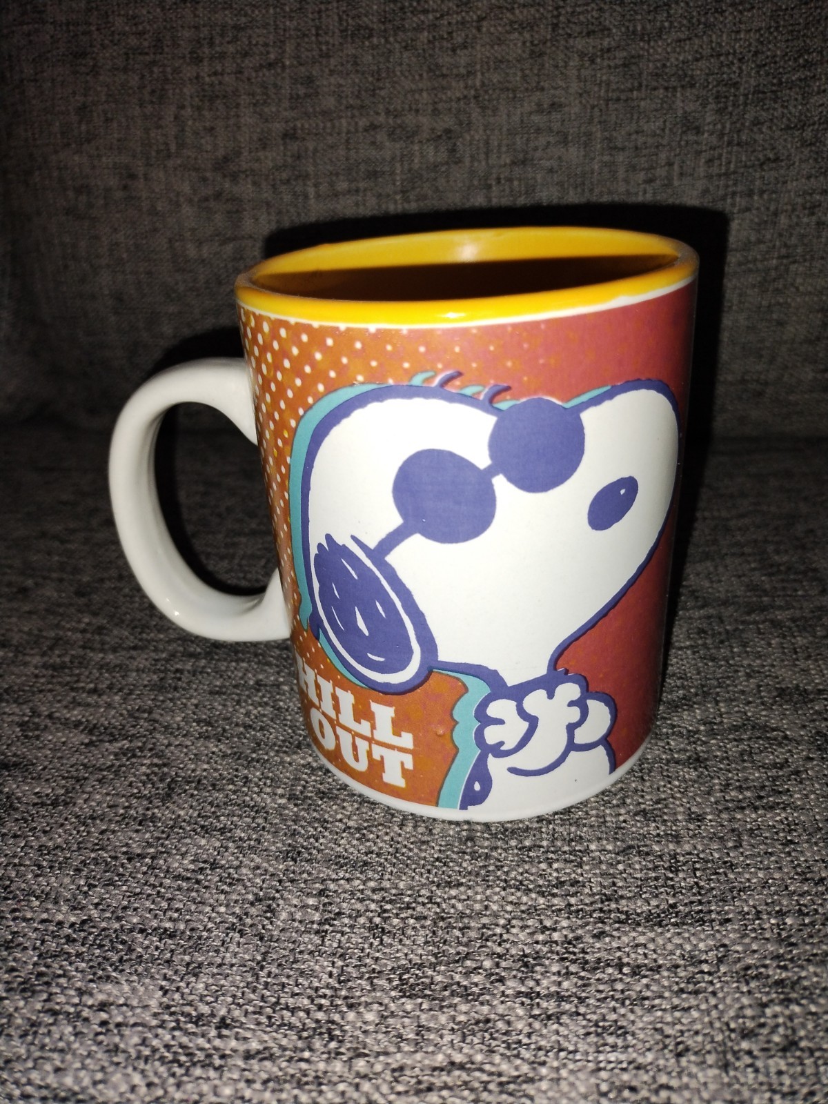 Peanuts Snoopy Joe Cool “CHILL OUT” Mug Coffee Tea Cup 15 oz. Gibson