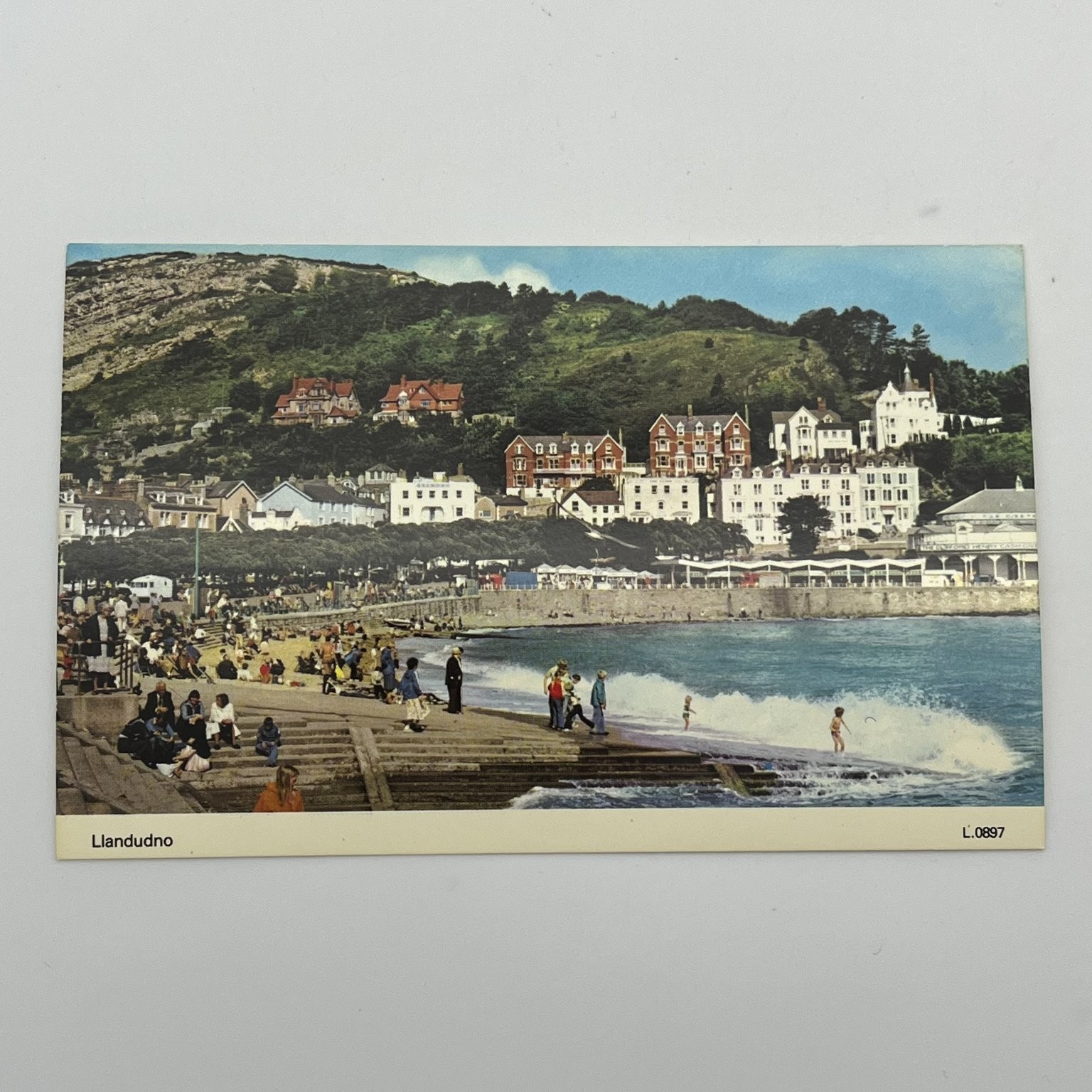 Vtg Llandudno Wales Coastal Beach Scene Photocolour Postcard E. T. W. Dennis