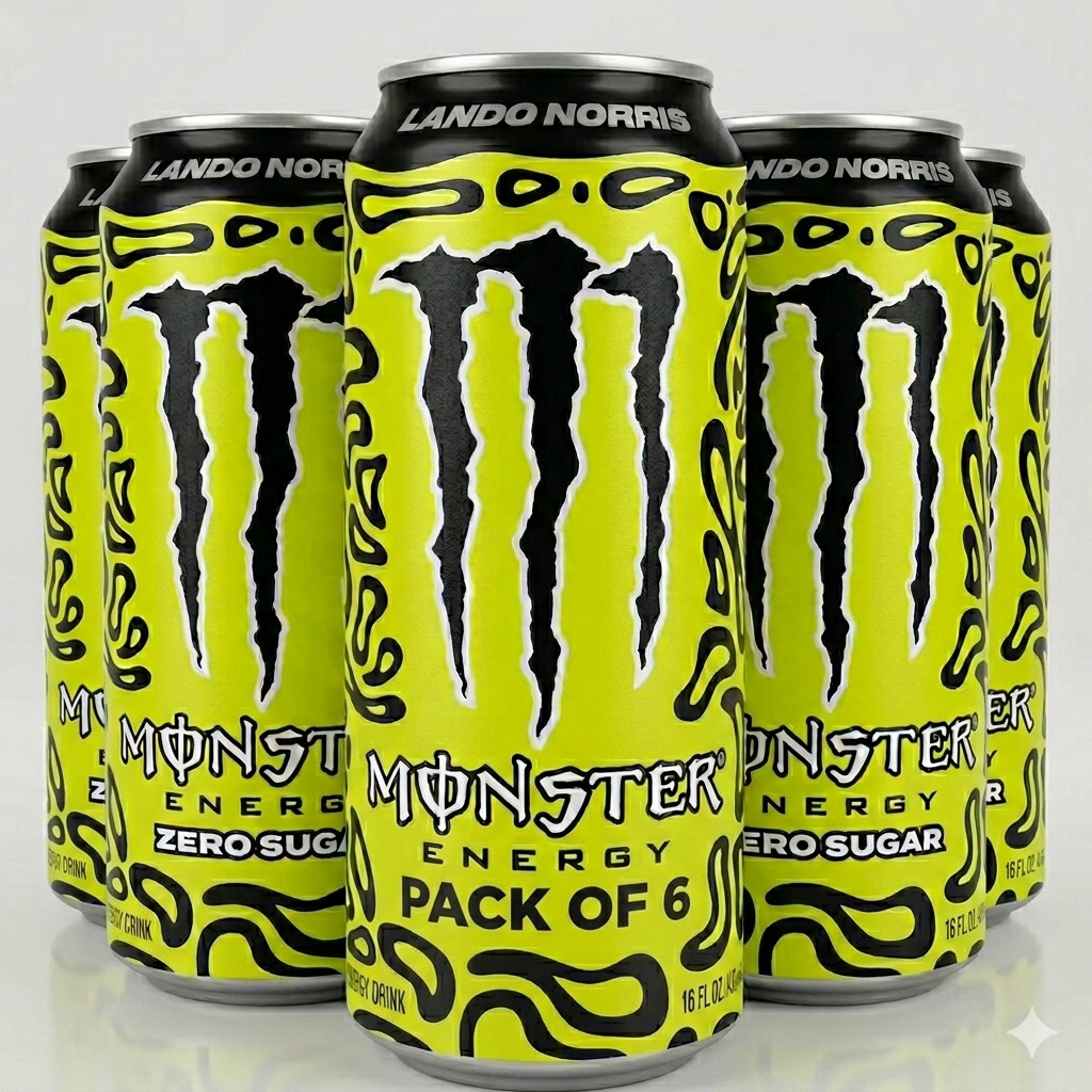 Monster Energy, Lando Norris, Sugar Free Energy Drink, 16 fl oz, Can pack of 6