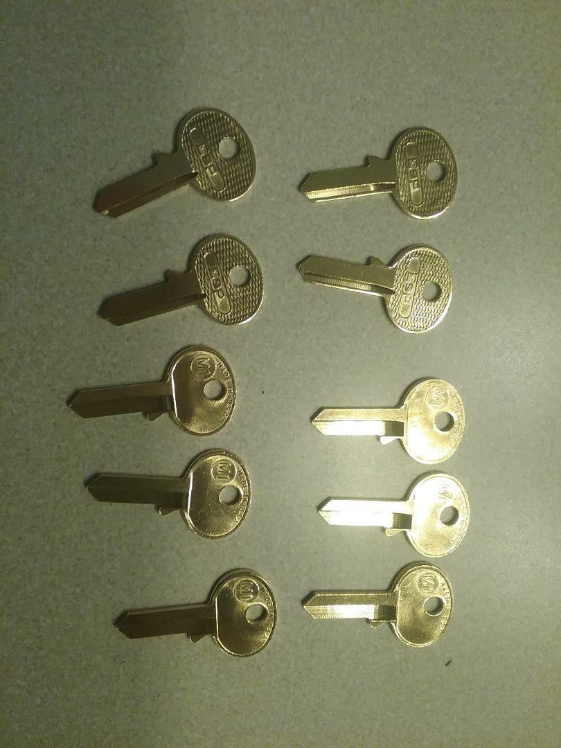 LOT OF TEN LOCKSMITH M1 KEY BLANKS FITS MASTER BRASS MADE IN USA ESP FREE SHIP