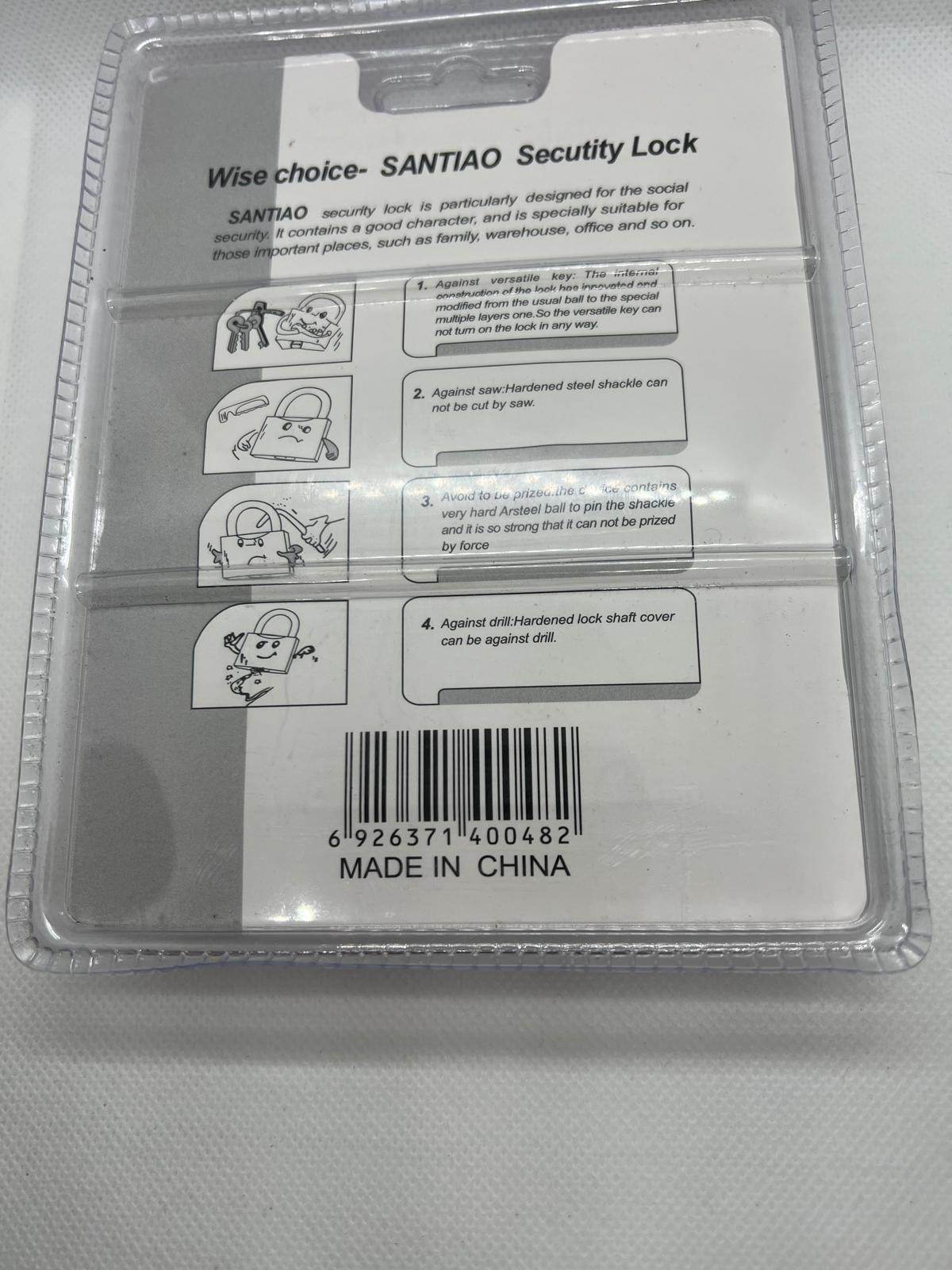 2 PACK Santiao Padlock with keys 90mm Top Security House, Warehouse A+++ M-5