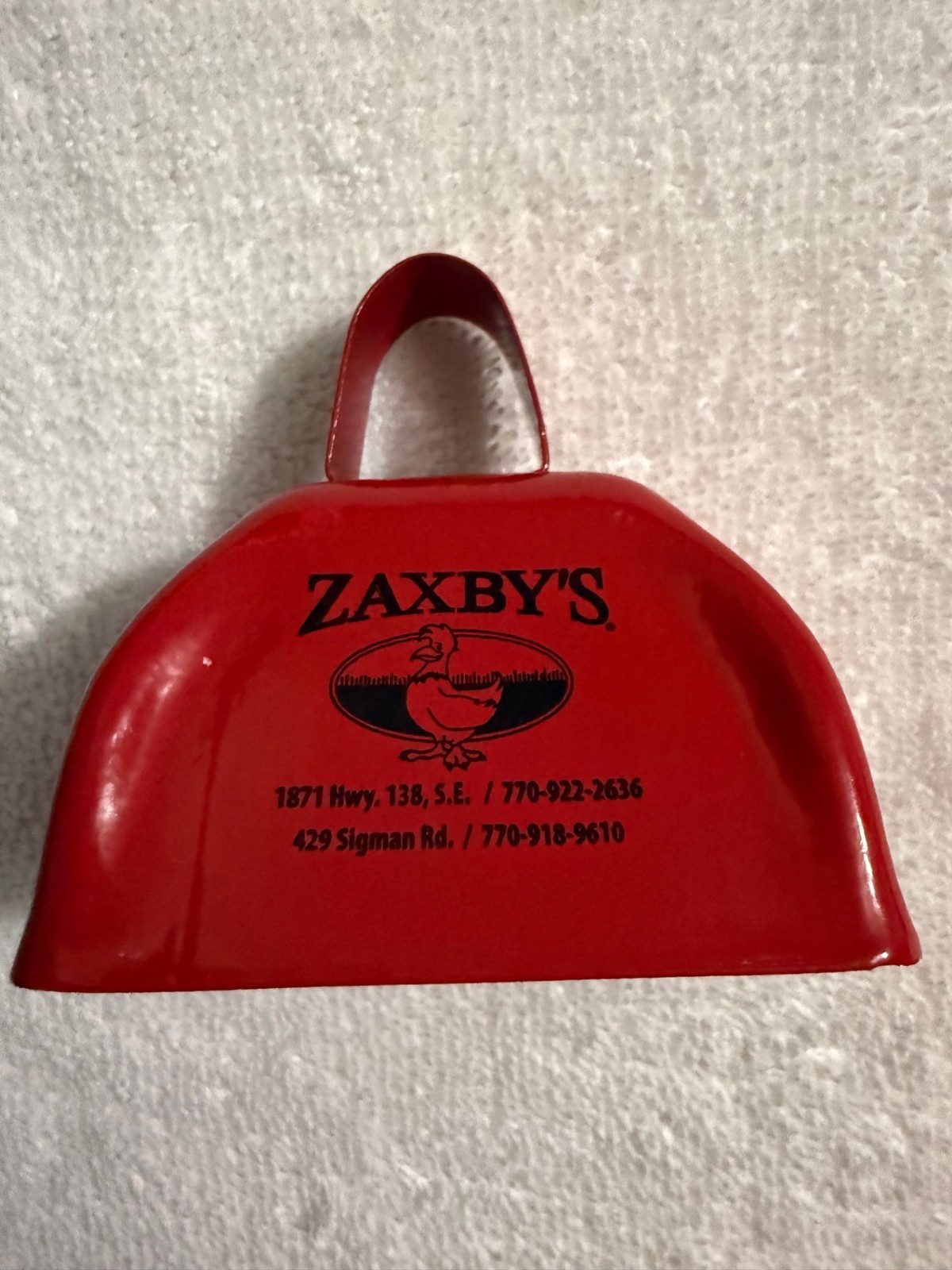 Zaxby’s Branded Cow Bell Bulldogs Logo Great Condition Very Loud Noise Maker