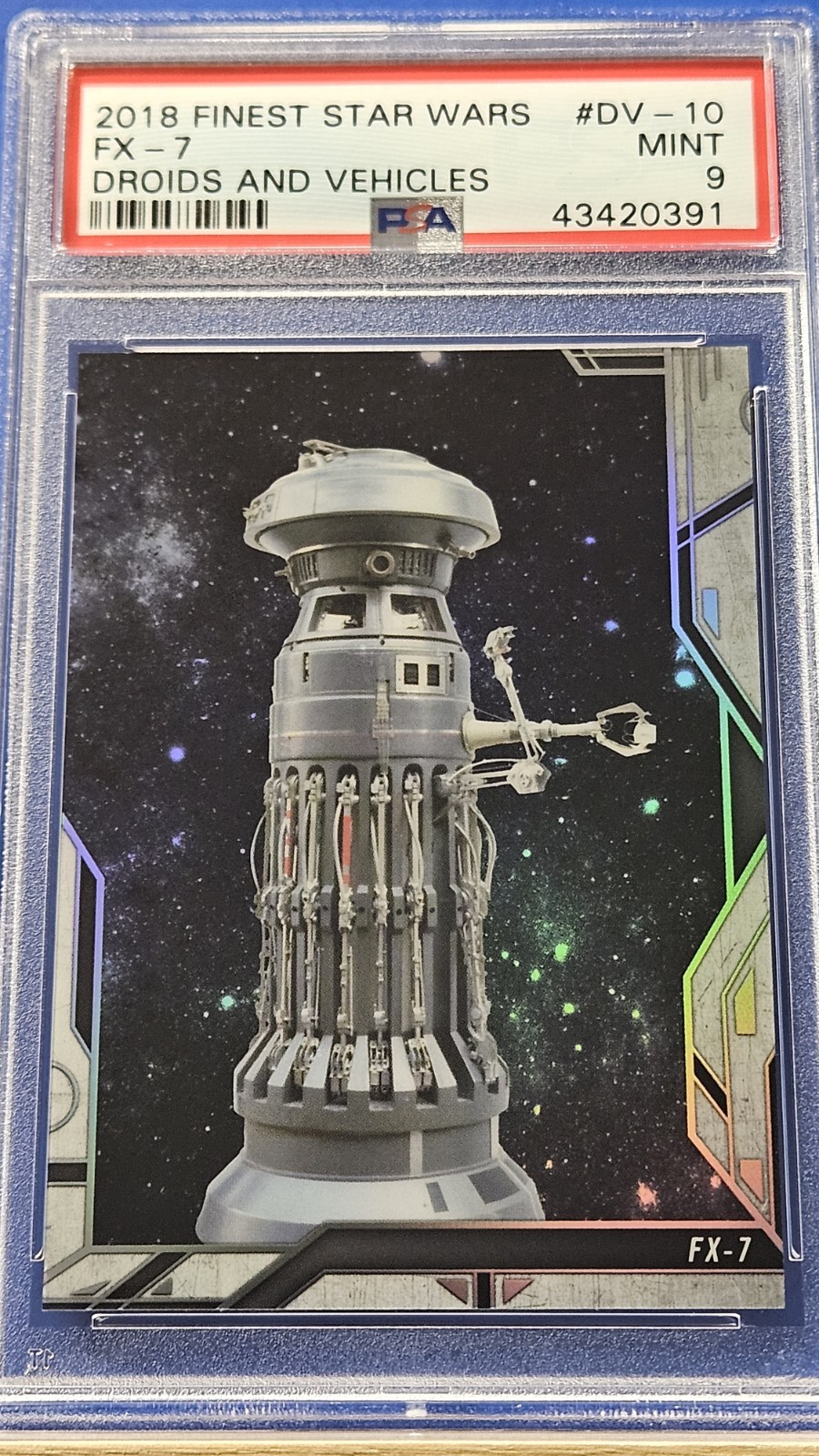FX-7 – 2018 Finest Star Wars Droids & Vehicles Insert #DV-10 PSA 9