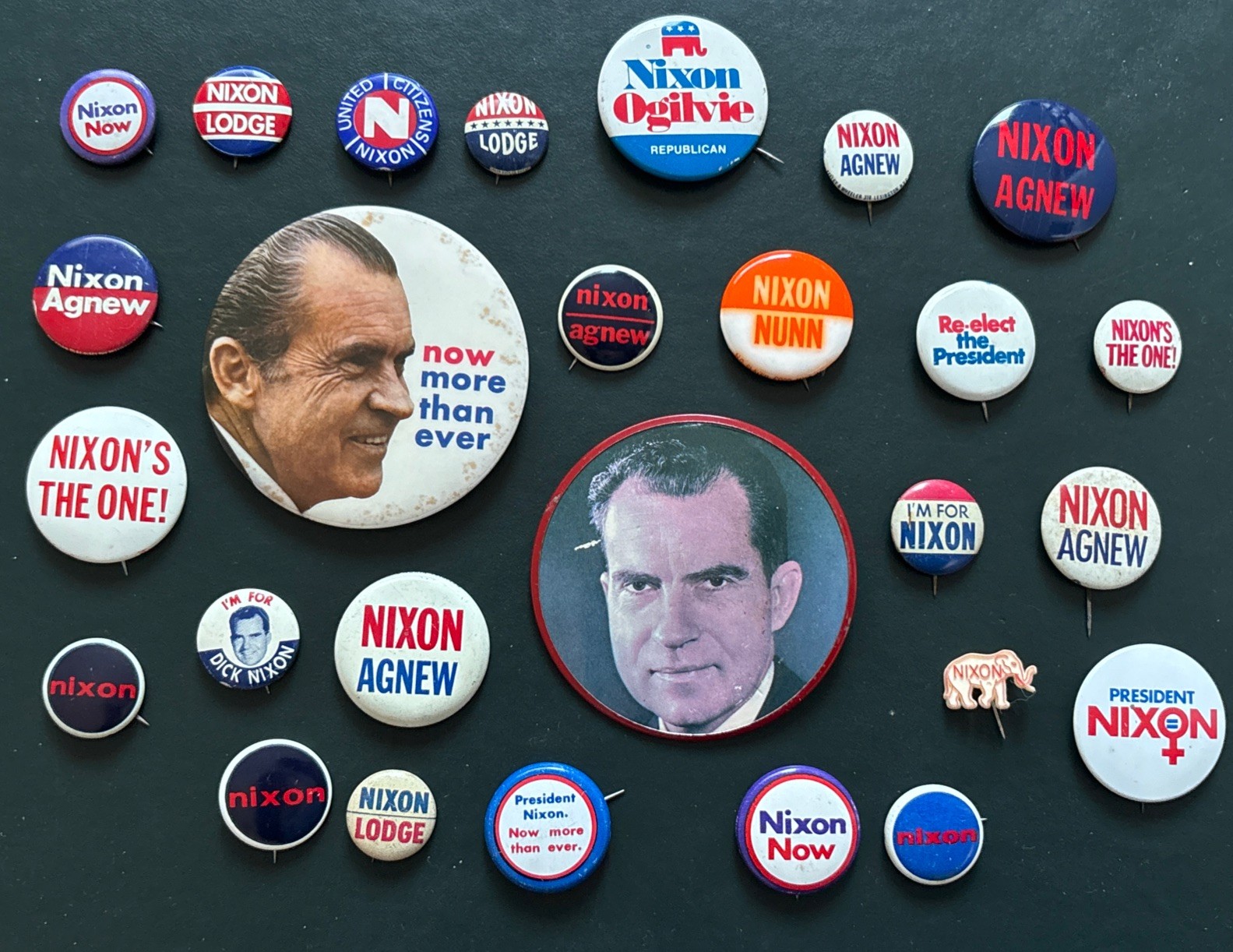 27 Different President Richard Nixon Buttons Pins 1960 1968 1972 Lodge Agnew