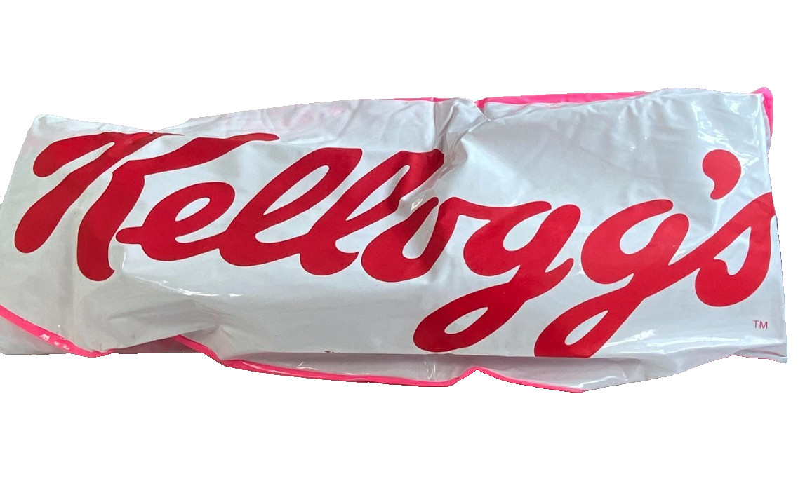 Kelloggs Inflatable Beach Ball Promo Large 38 in Pink White Vintage