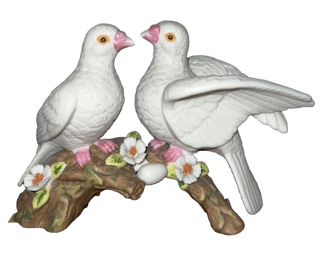 2 Doves On A Branch Love Birds Figurine Vintage Enesco  
