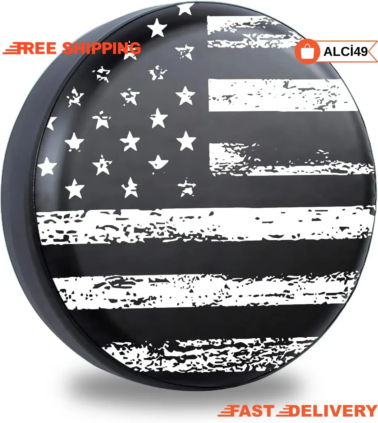 17″ American Flag Spare Tire Cover Fit Jeep Wrangler Rv SUV Truck Travel Trailer