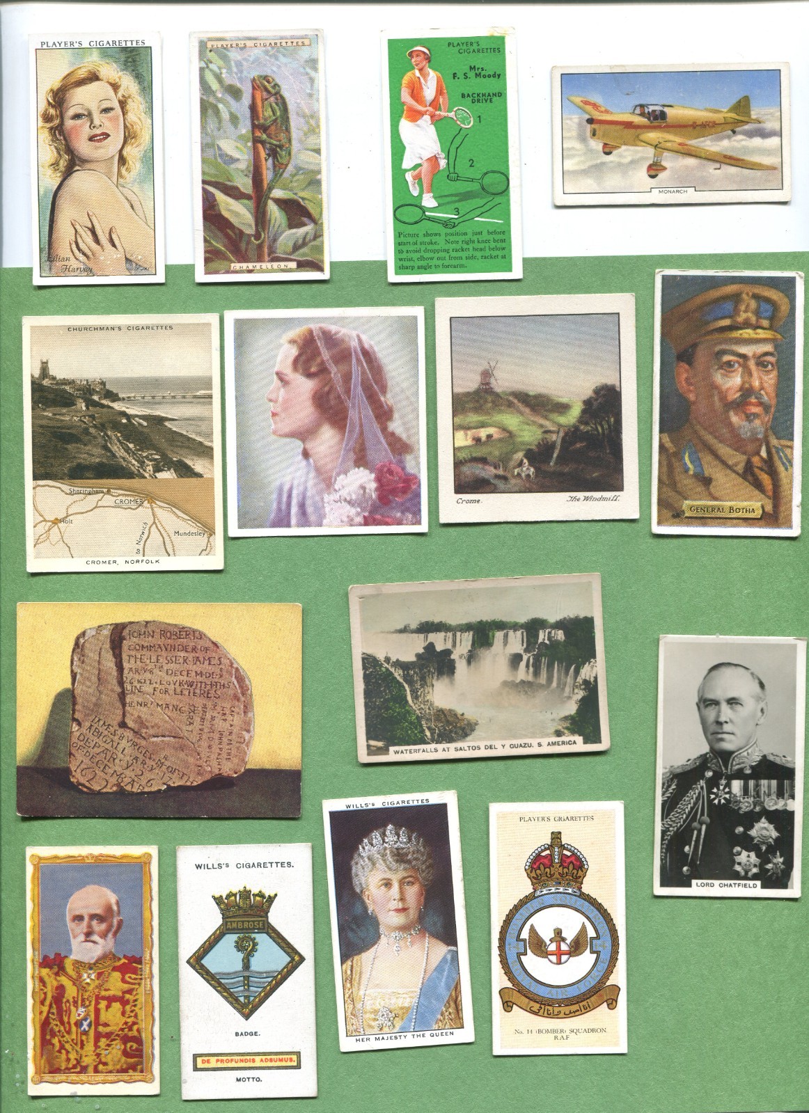 31 TOBACCO CARD LOT ALL DIFFERENT CARDS FROM ALL DIFFERENT SETS