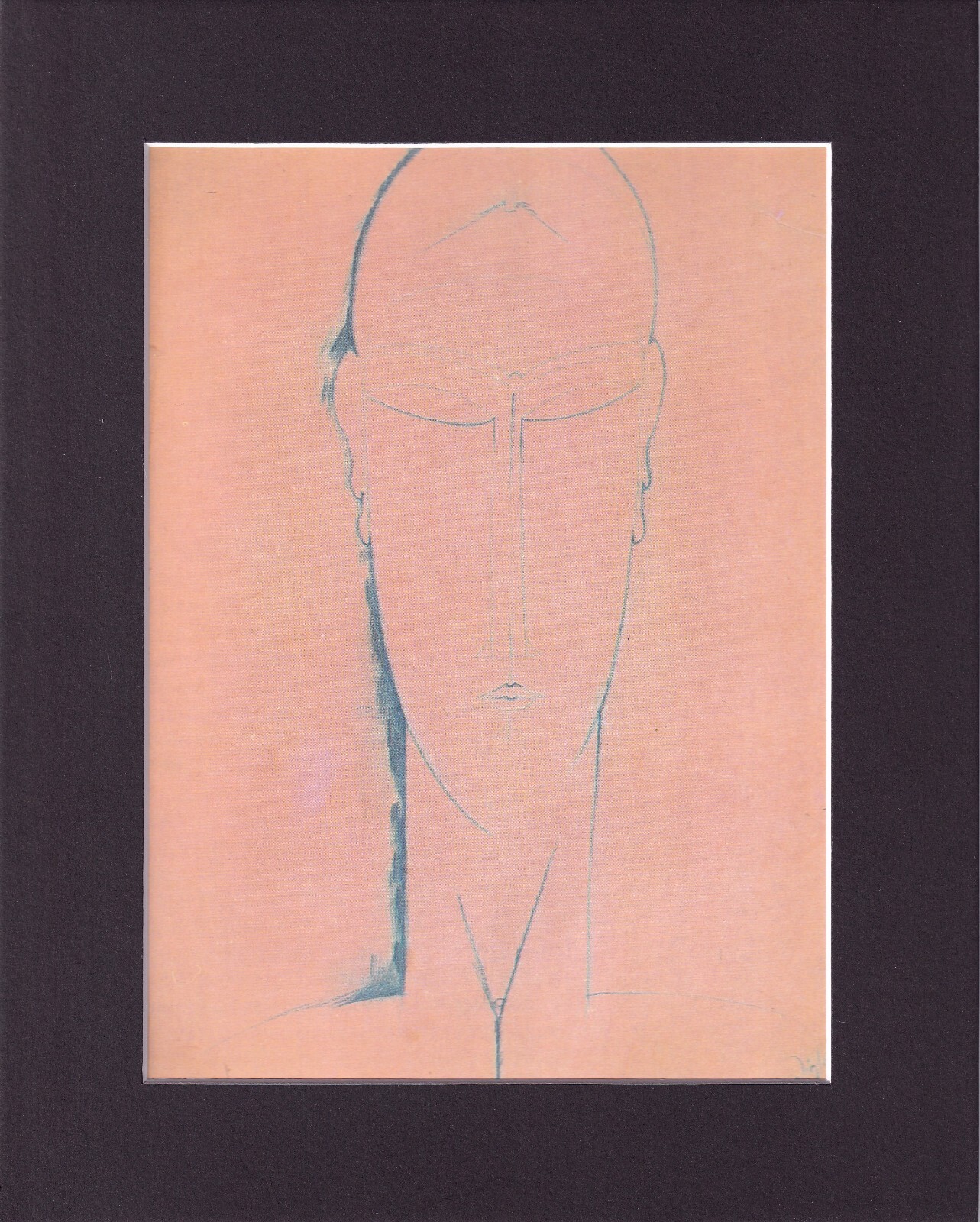 8X10″ Matted Print Art Picture Amedeo Modigliani, Head of Caryatid, 1910