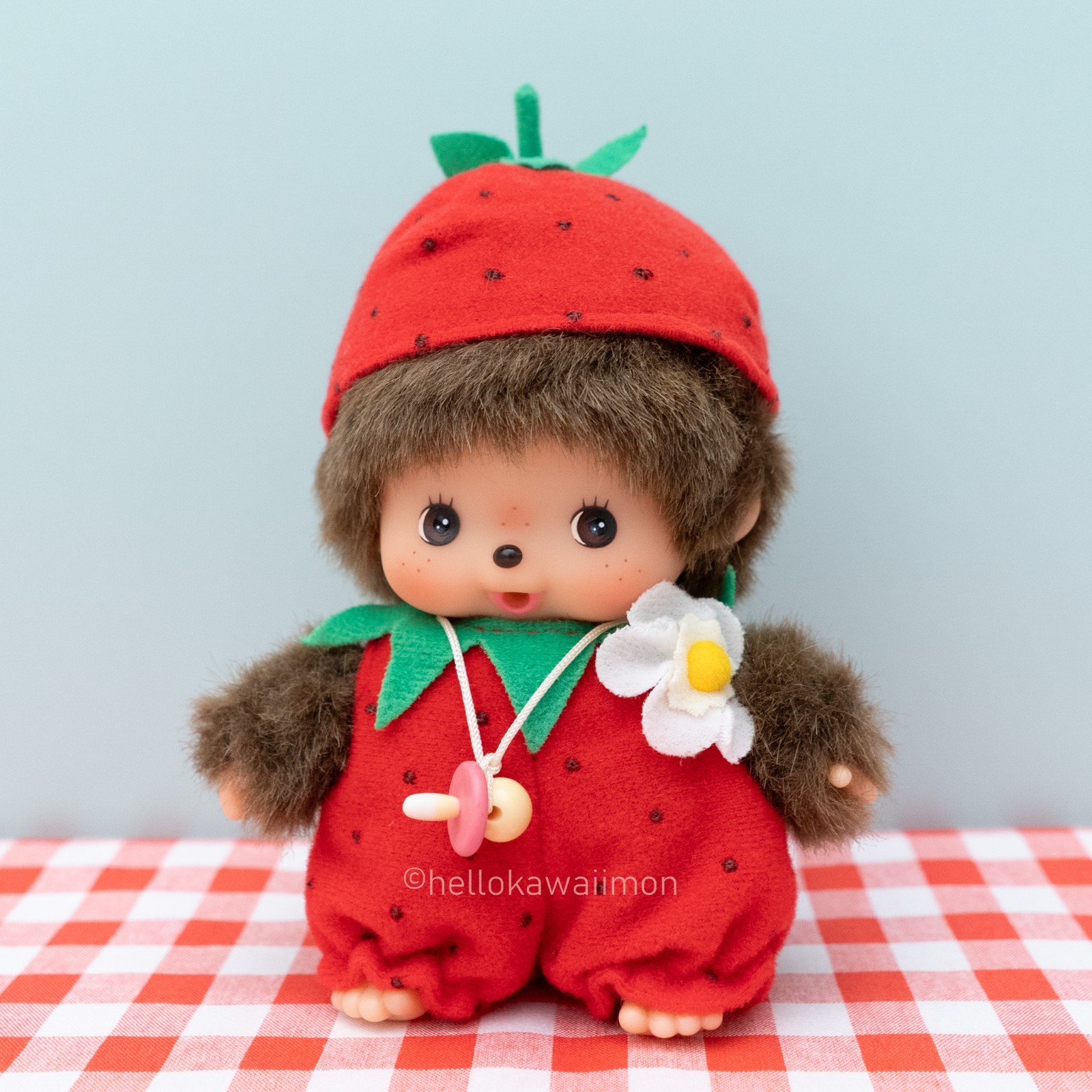Strawberry Bebichhichi Baby Monchhichi Rare Plush Doll Sekiguchi
