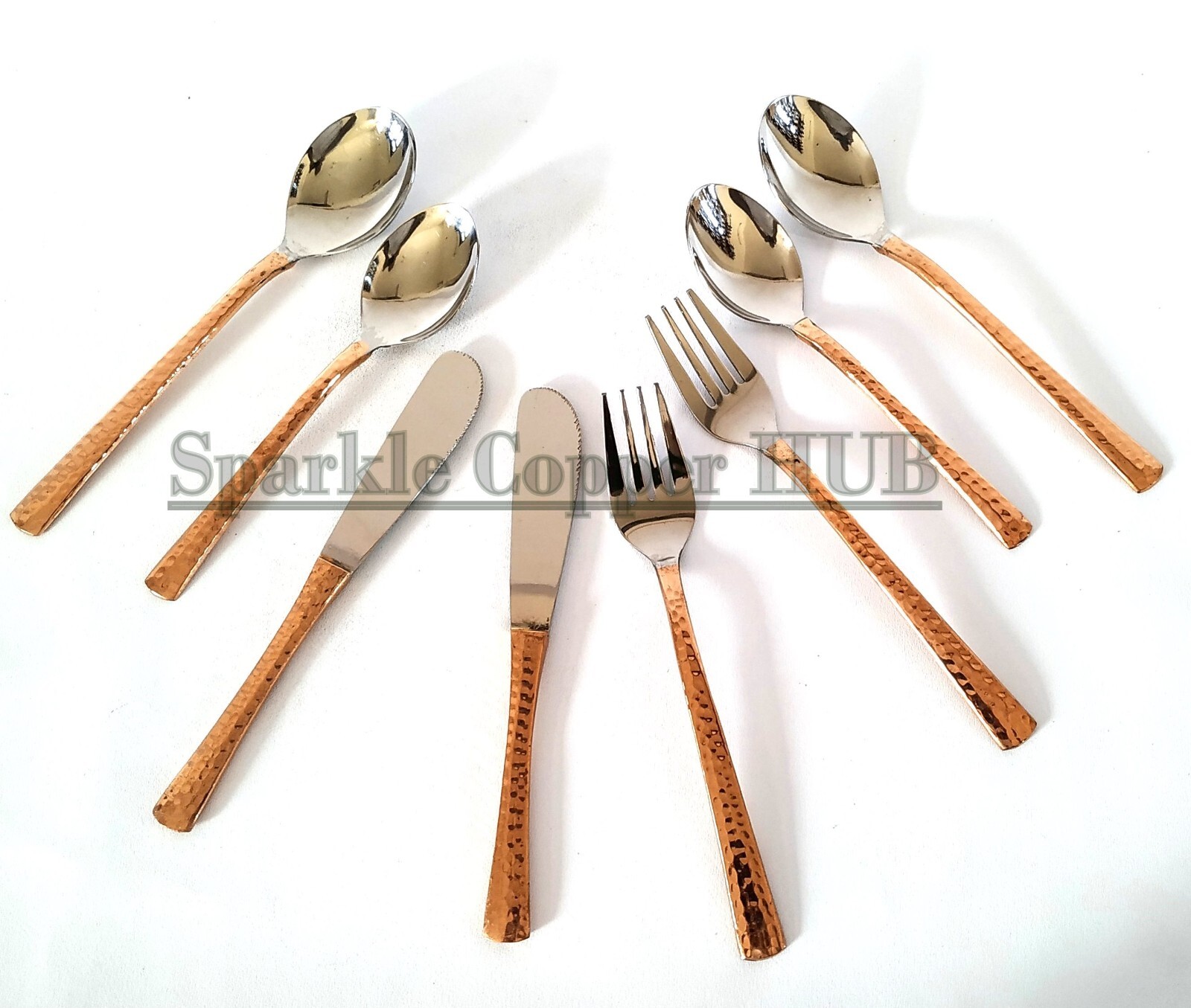 Antique Pure Copper Handle Stainless Steel Cutlery 2 Sets Housewarming Gifts