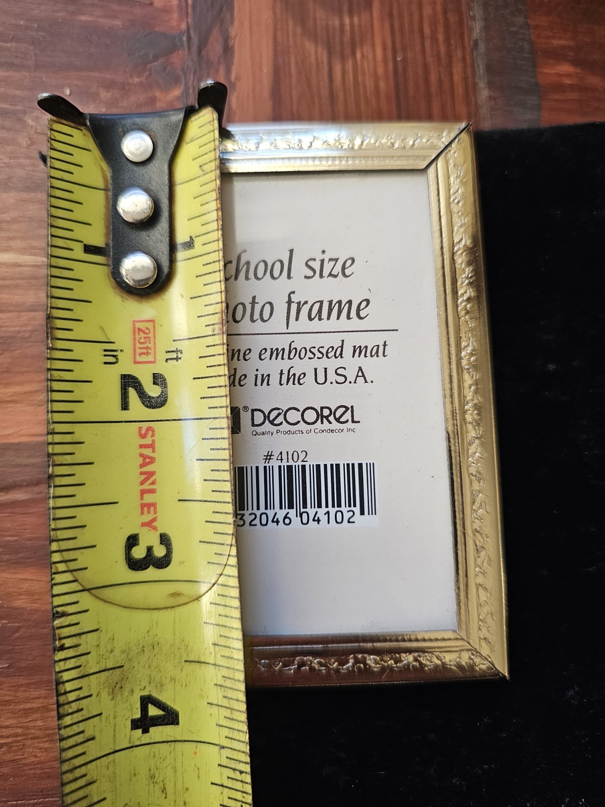 Vintage Decorel Etched Gold Metal Brass Picture Photo Frame 2×3″ School Size