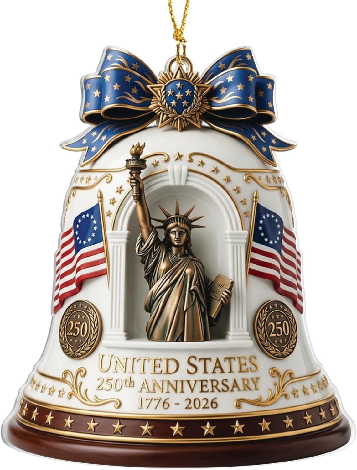 Patriotic Decorations 250 Anniversary Ornament – Statue of Liberty Bell, 4th…