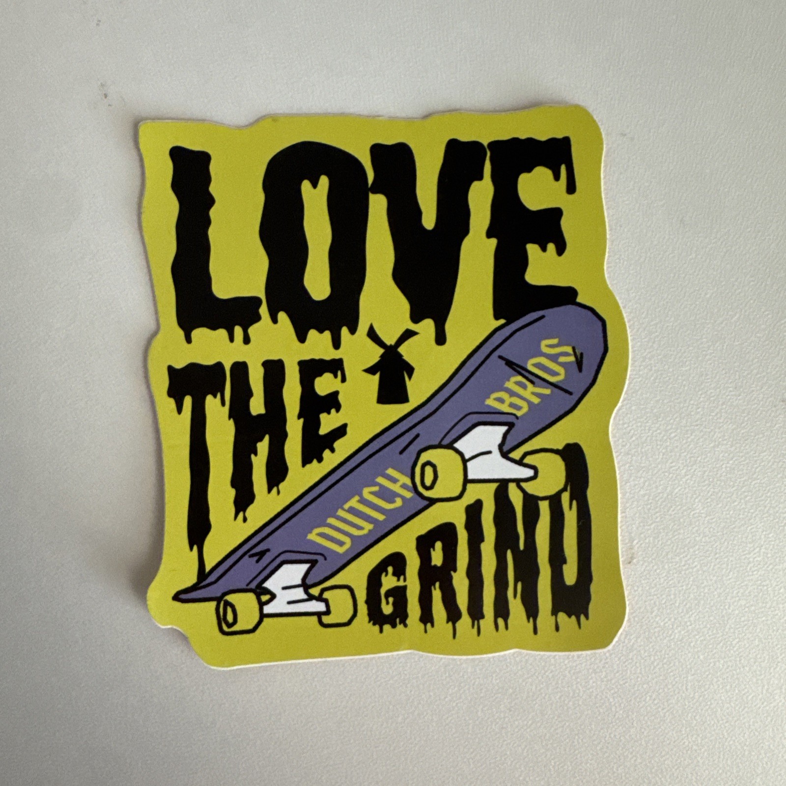 Dutch Bros Sticker Love The Grind Skateboard Buck for kids September 2023