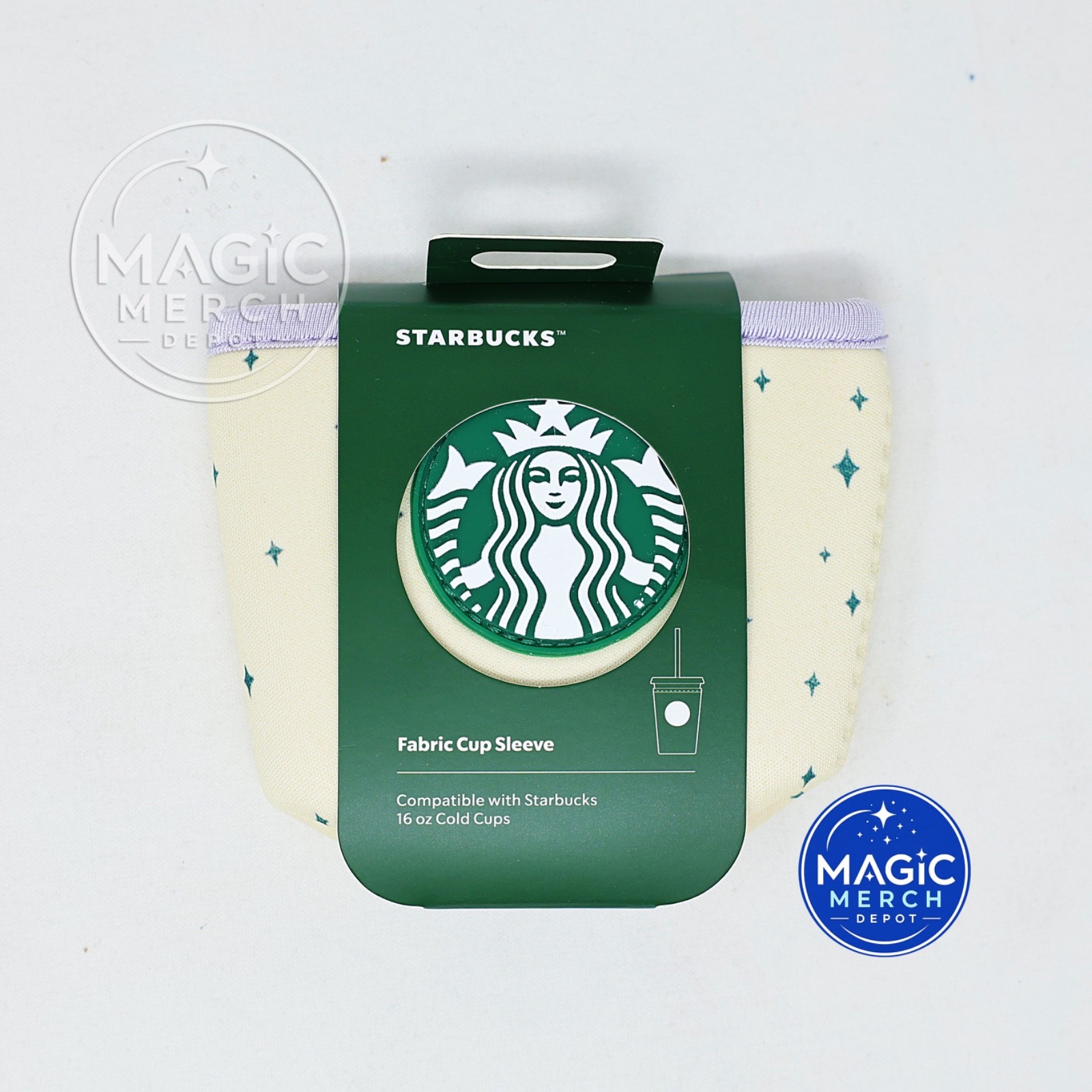2026 Disney Parks Starbucks Summertime Castle Fabric 16 Oz. Cold Cup Sleeve New