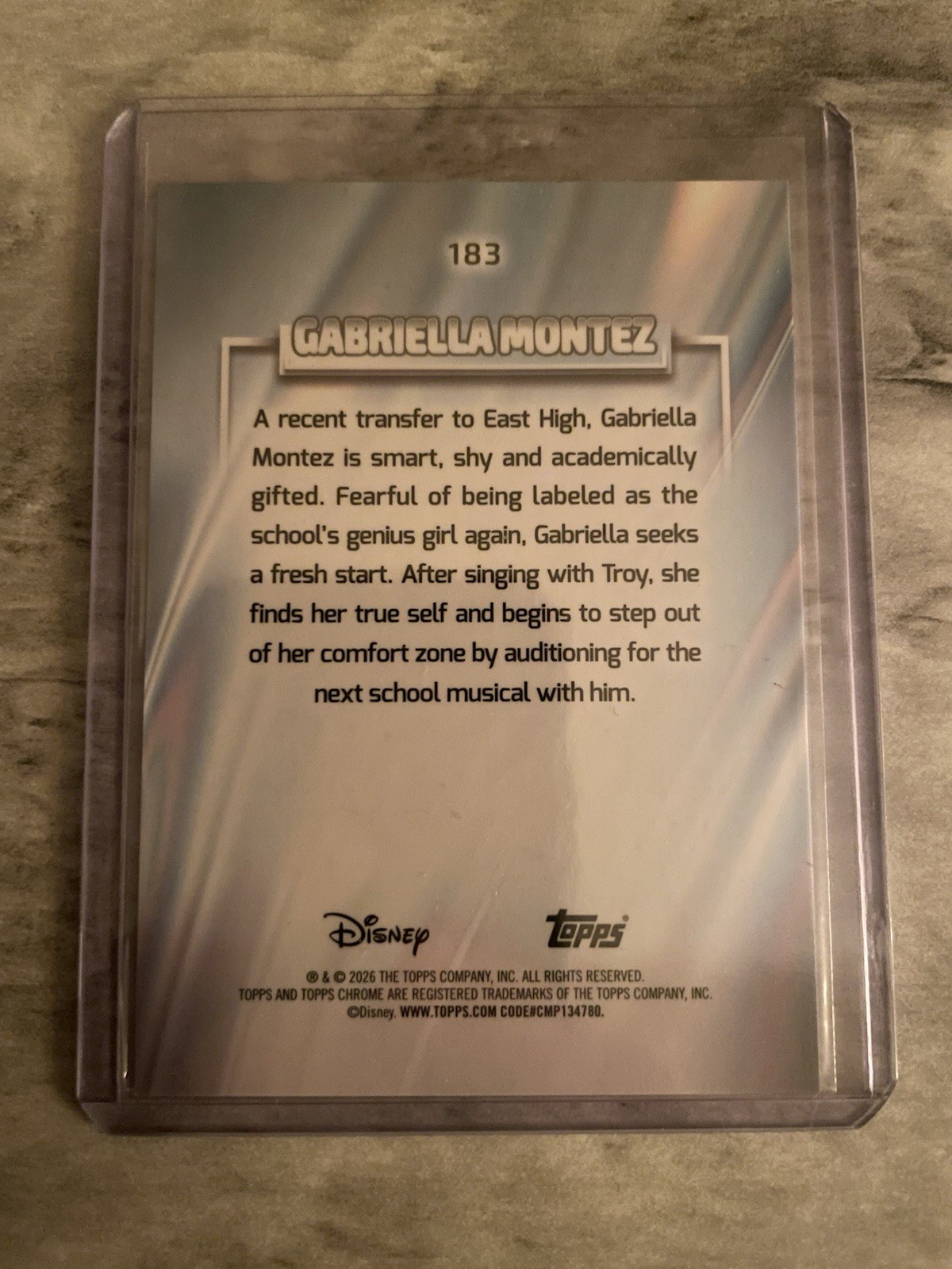 2026 TOPPS CHROME DISNEY AQUA MINI DIAMOND #183 GABRIELLA MONTEZ 060/199