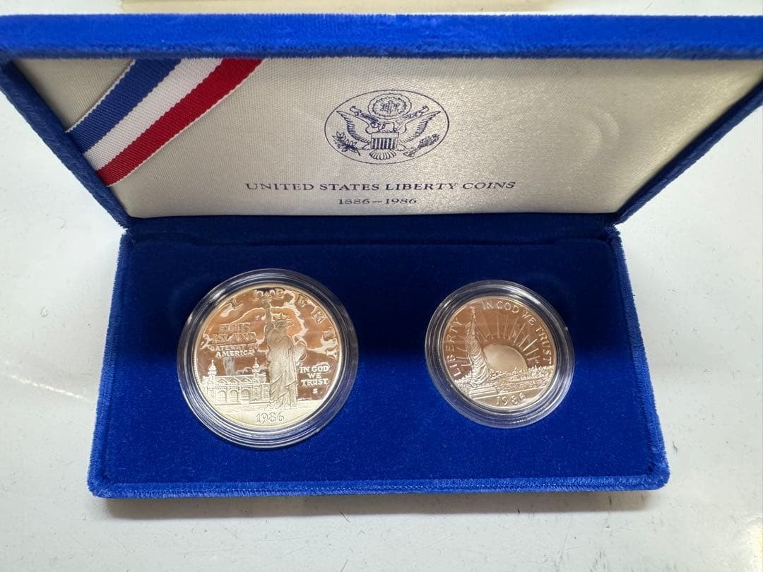 US Liberty Coins 1986 Set Silver & Copper 100th Anniversary Collectible