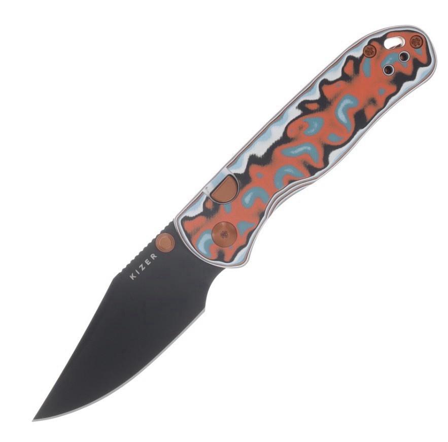 Kizer x SMKW “Miami Vibes” Drop Bear 2 V3619.2CCE2 – Vortex Micarta – Black 10V