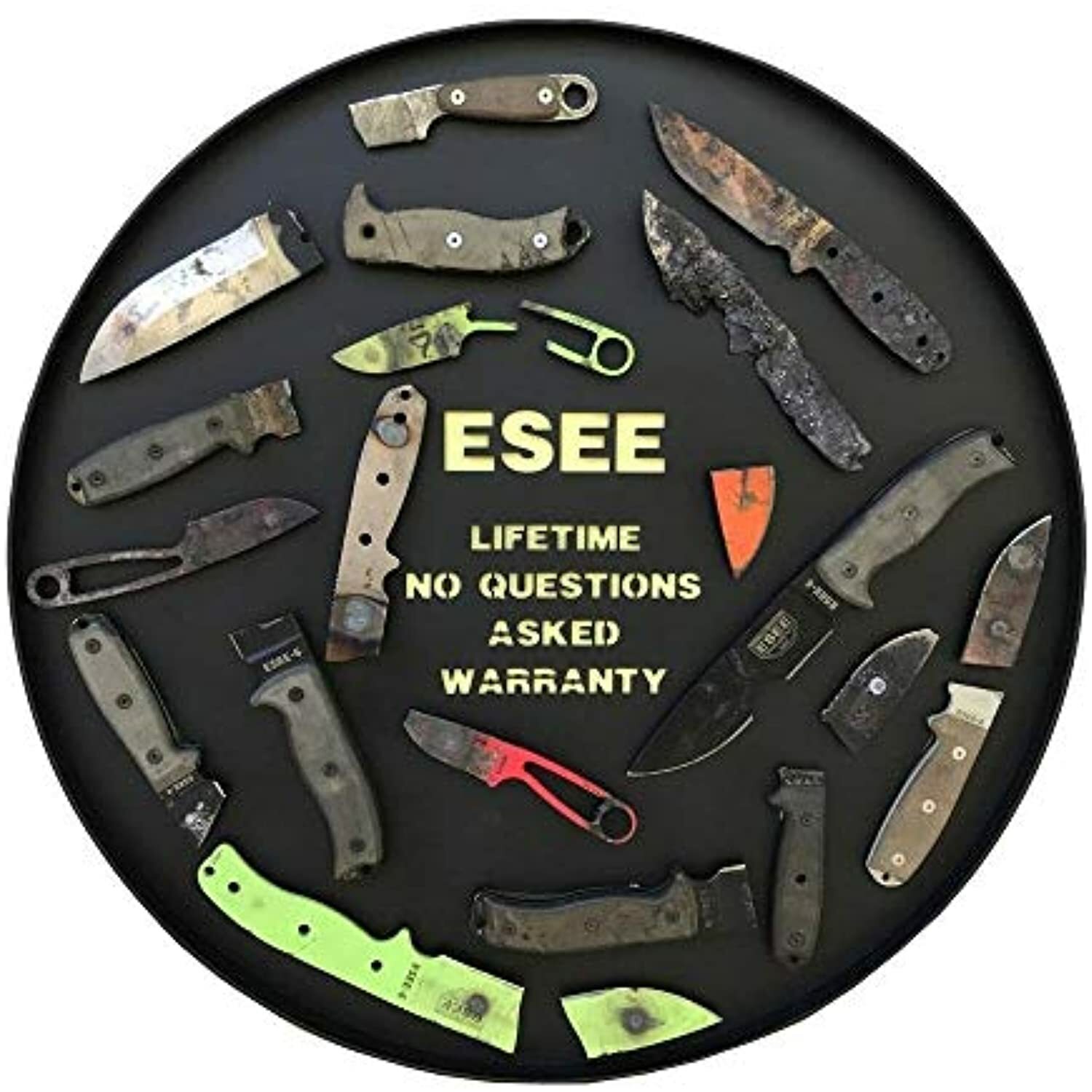 ESEE Knives Ashley Game Hunting Skinning Knife, Leather Sheath, Made in USA