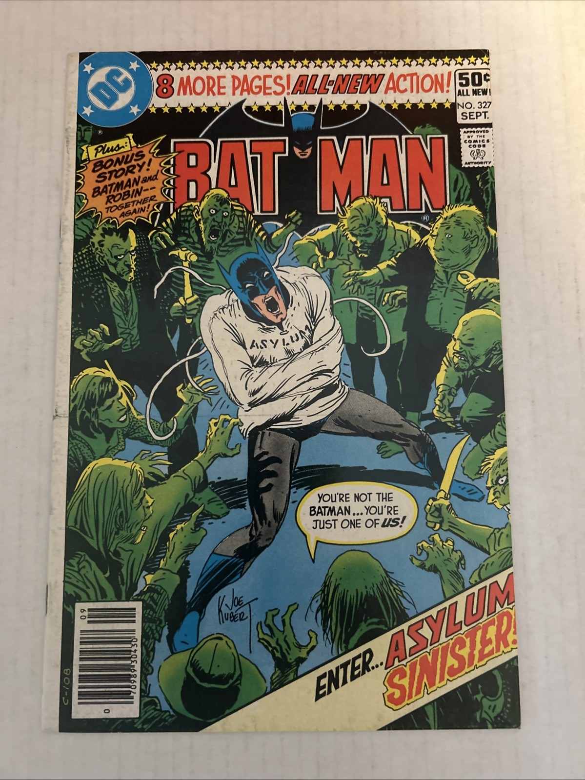 Batman #327 Joe Kubert Cover DC Comics 1980