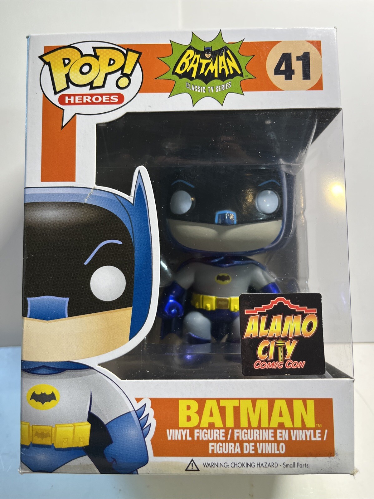 2013 Funko Pop Heroes Batman Adam West Metallic #41 Alamo City Comic Con + Free