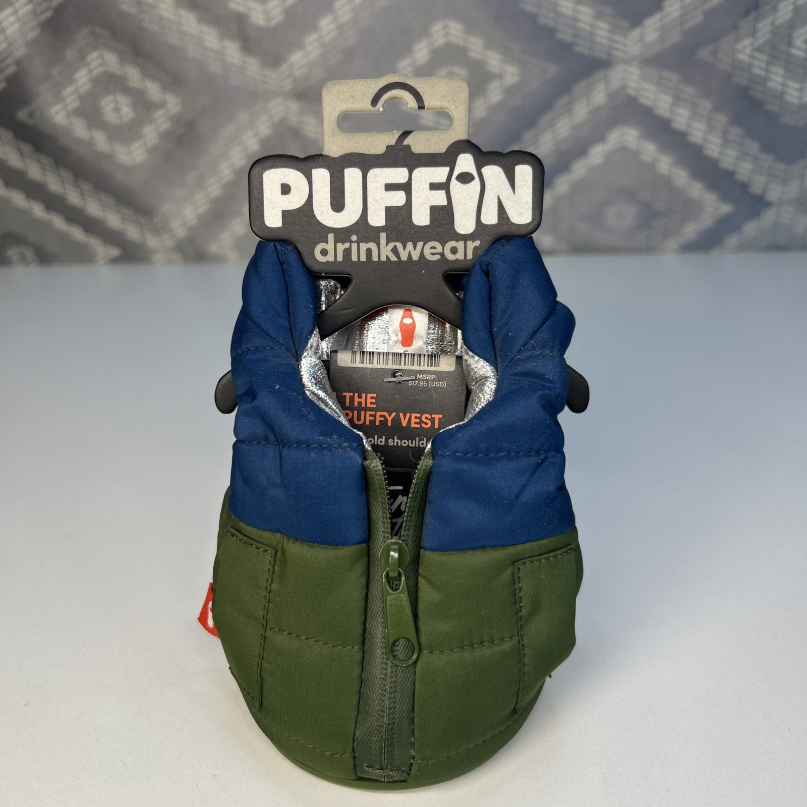 Puffin Drinkware Can Insulator / Puffy Beverage Vest Can Cozy Koozie NWT