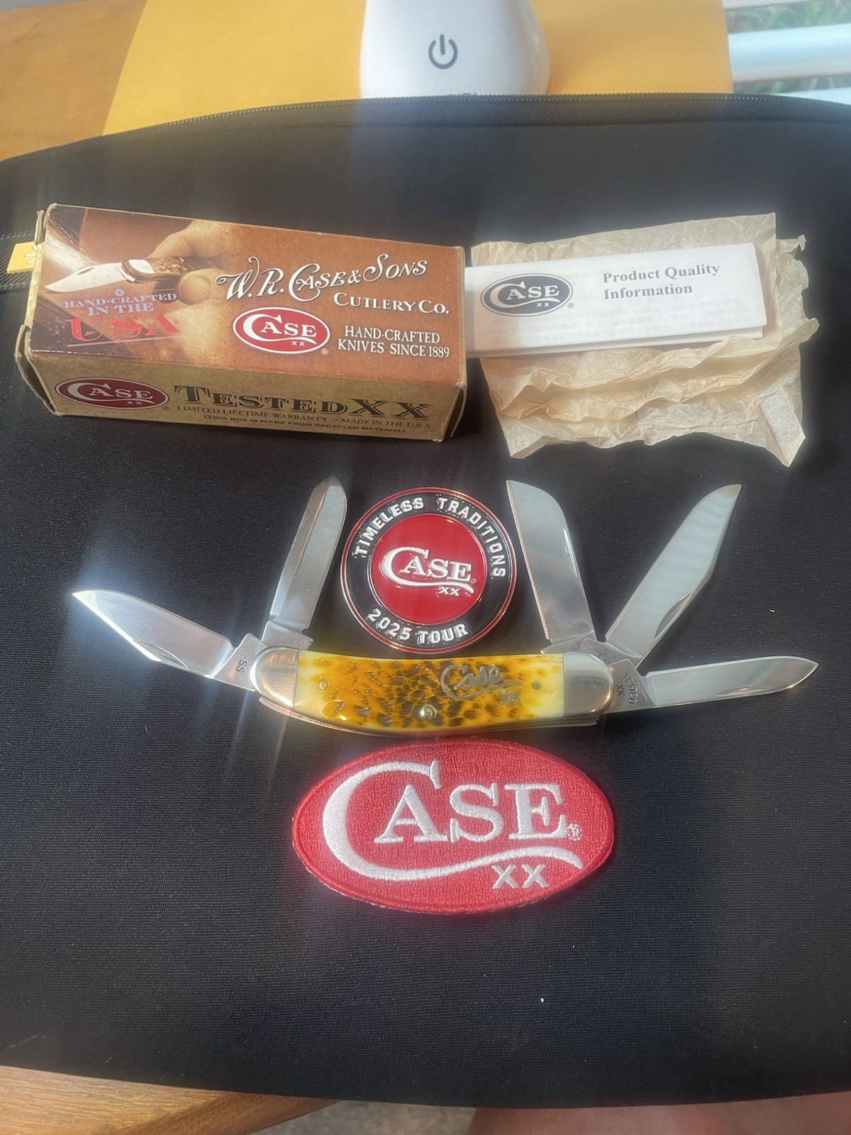 Case Tony Bose TB6539SS Goldenrod Bone 5-Blade Sowbelly NEW In The BOX. 2012YR