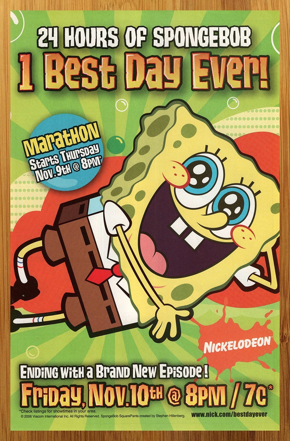 2006 Spongebob Squarepants Print Ad/Poster Nickelodeon TV Cartoon Art 00s Kids