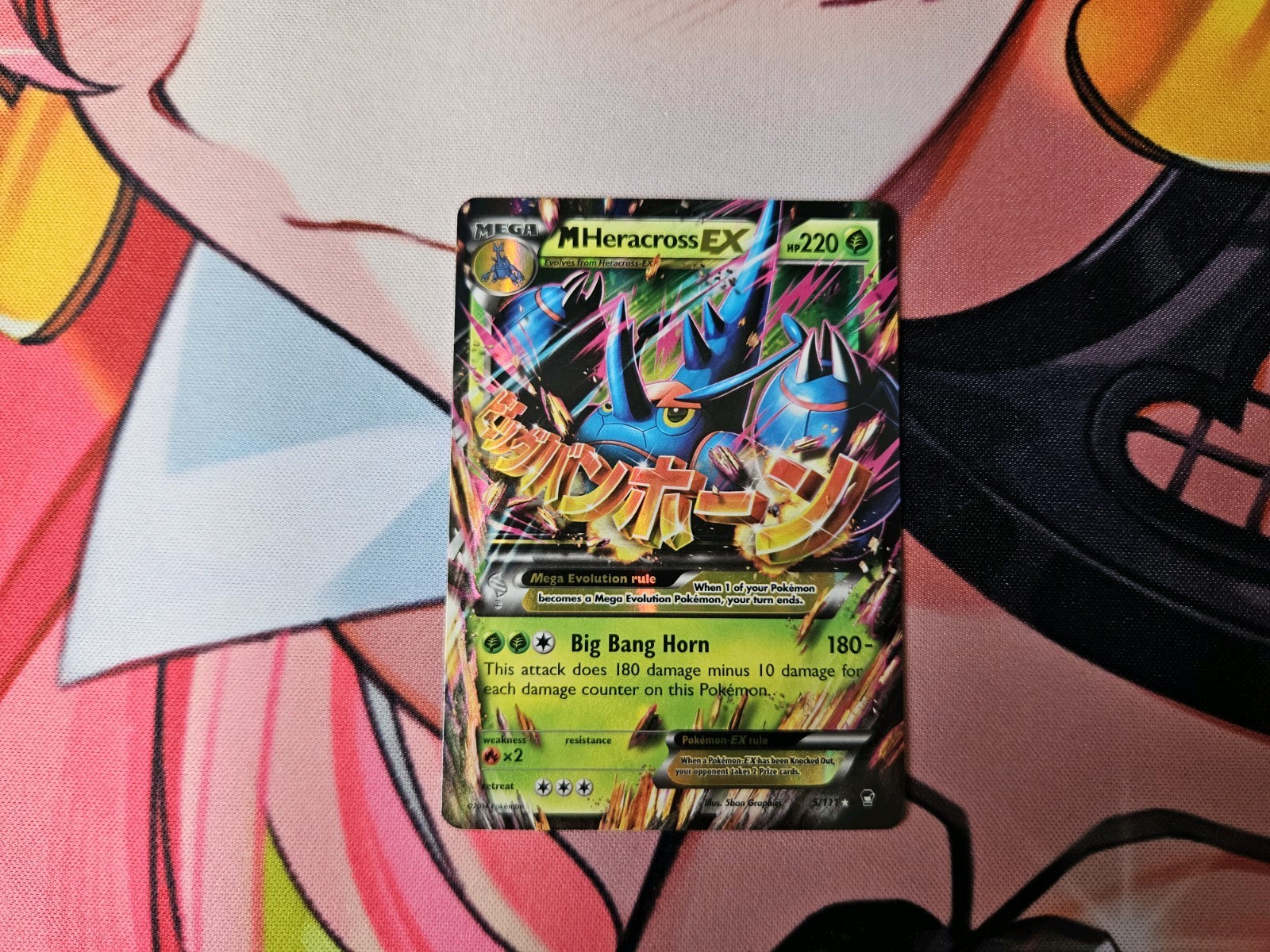 🪲✨ Pokémon TCG – M Heracross EX 5/111 – XY Furious Fists – Ultra Rare Holo – NM