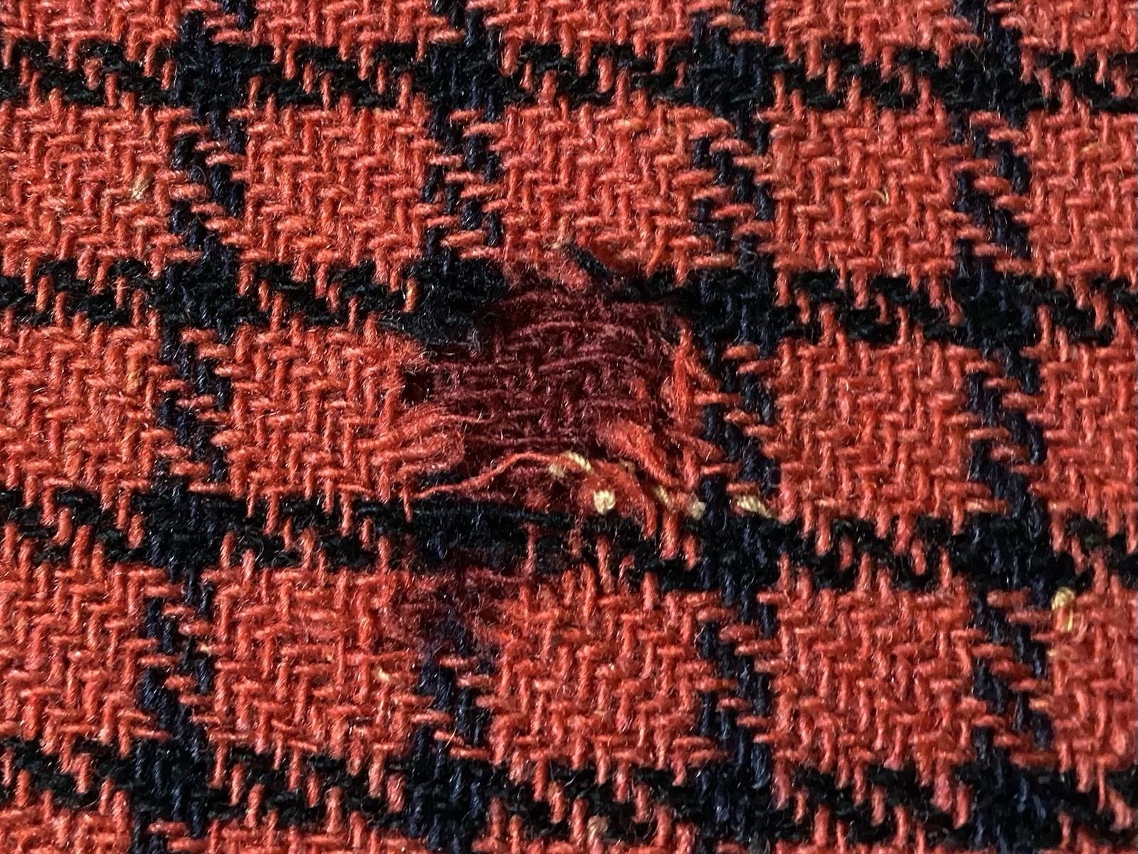 VTG Red Buffalo Plaid Blanket Cabin WOOL Horner Bros Woolen Mills 1940’s 60”x70”