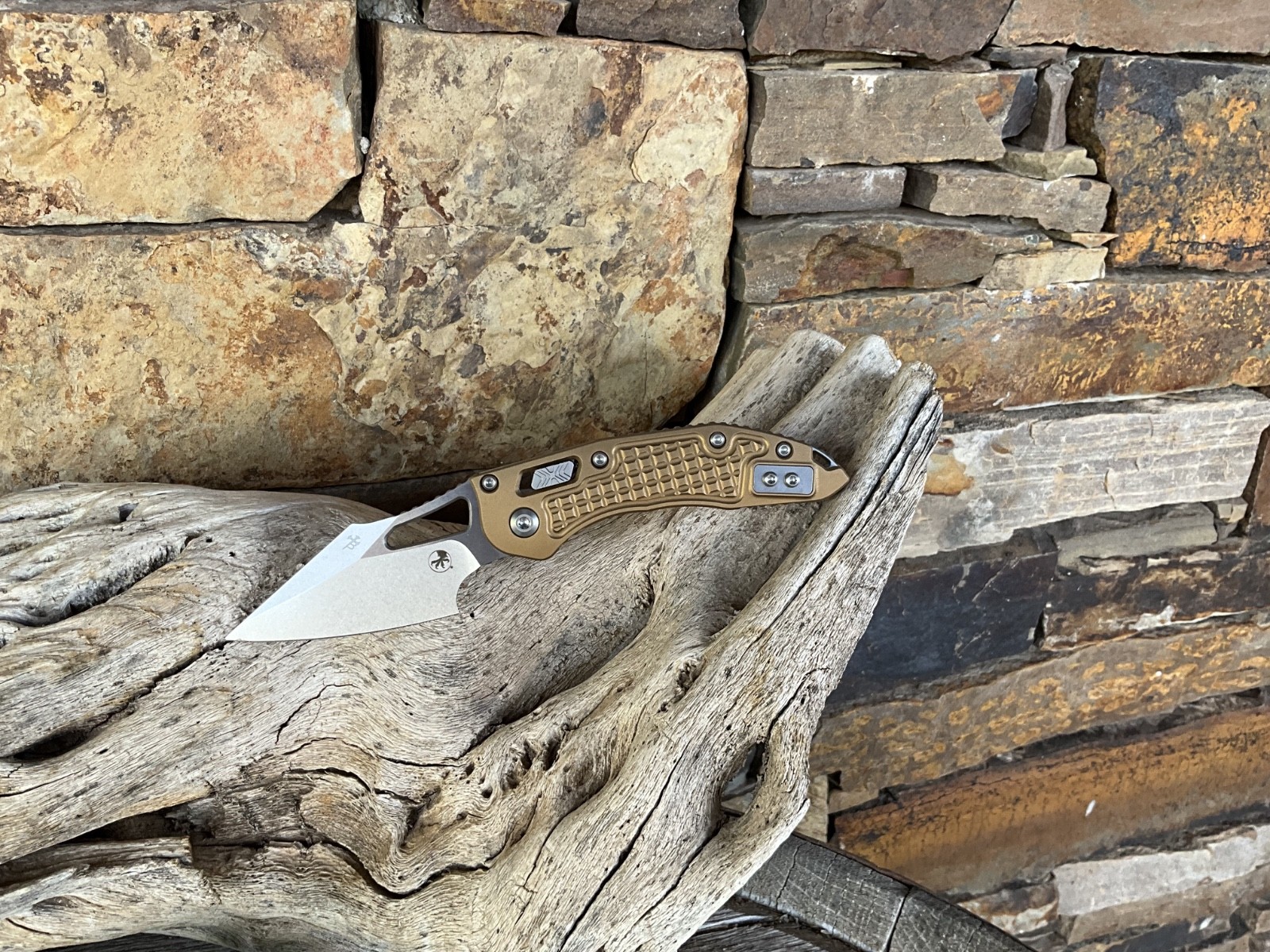Microtech M-Stitch RAM-LOK S/E OD TAN Grenade Frag Manual FOLDER KNIFE
