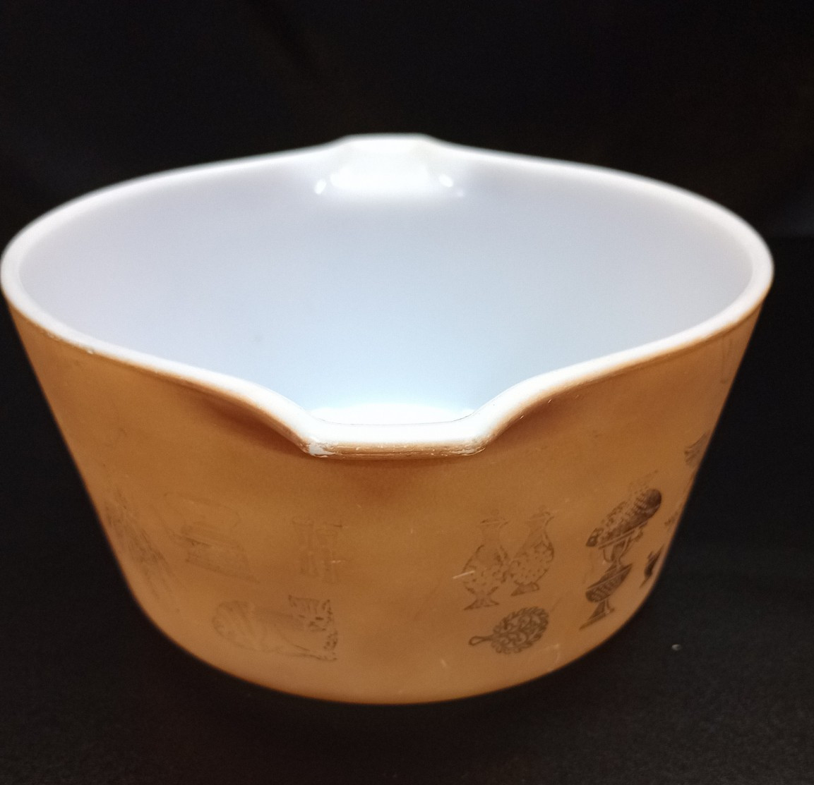 Vintage PYREX Early American Brown and Gold Casserole Dish #473 1 Qt Ovenwear