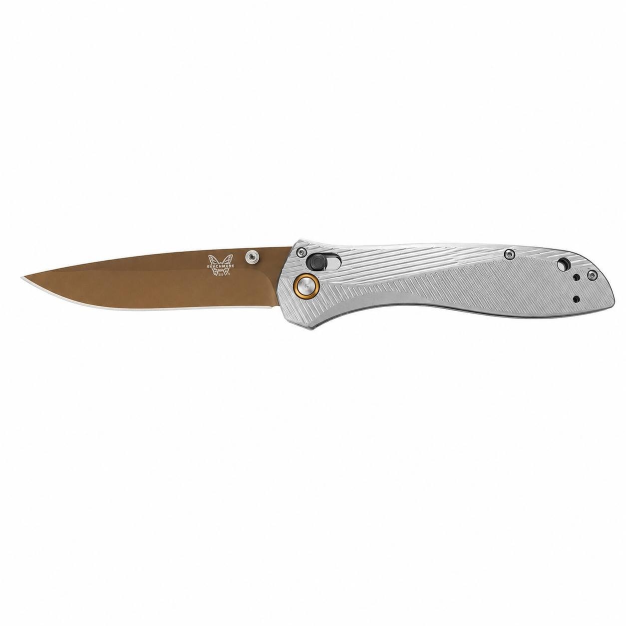 Benchmade 710 Seven | Ten Gray Anodized Aluminum Recurve S90V Folding Knife