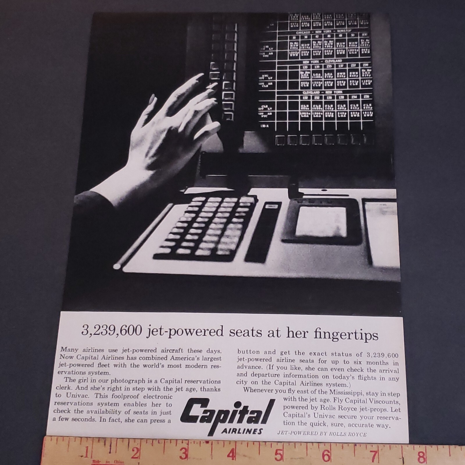 1959 Capital Airlines Advertisement Vintage 1950s Print Ad