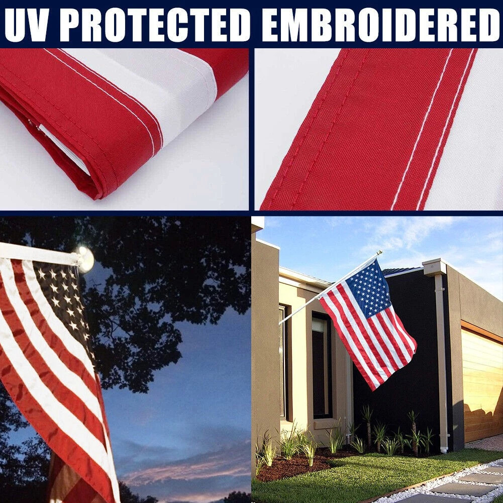American Flag 3×5 Ft Embroidered Stars Outdoor Heavy Duty Nylon Made IN USA